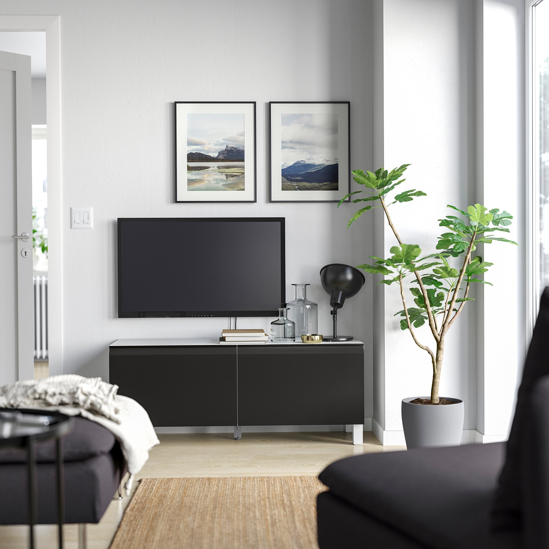 BESTÅ, έπιπλο TV με πόρτες, 120x42x48 cm, 095.718.87