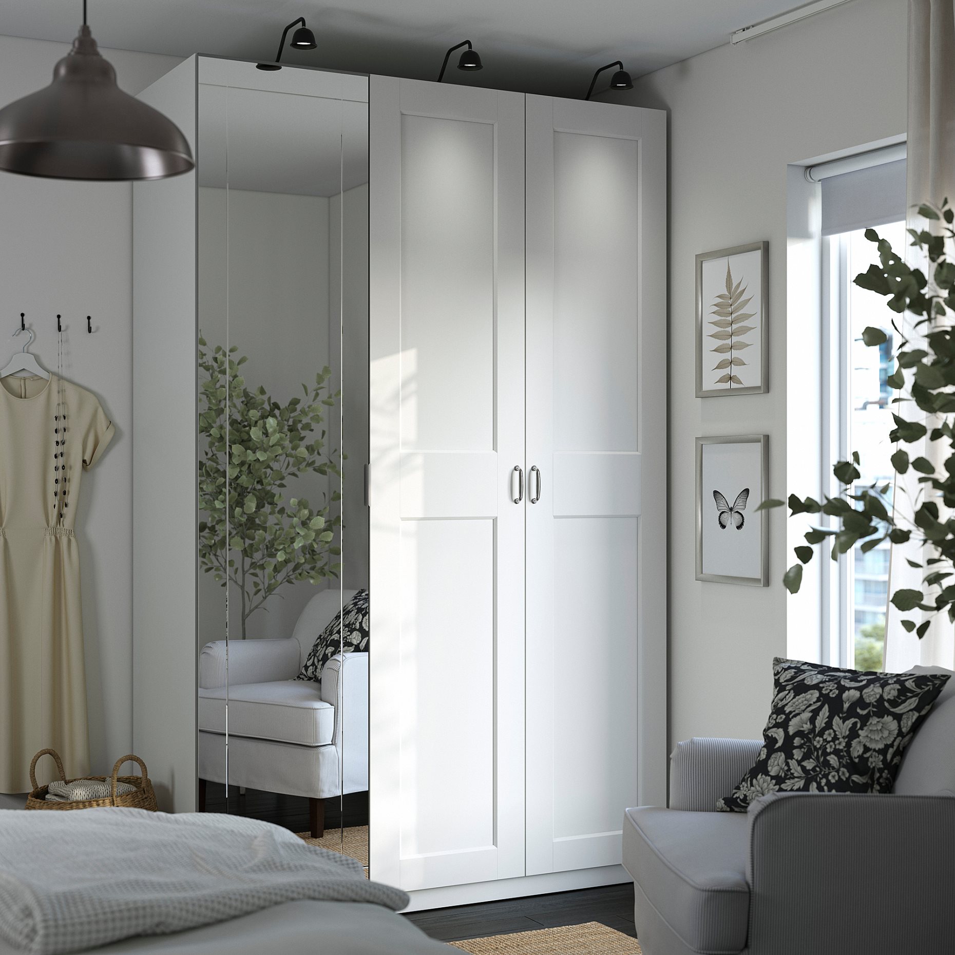 PAX/KAMMAR/GRIM, συνδυασμός ντουλάπας, 150x60x236 cm, 095.725.37