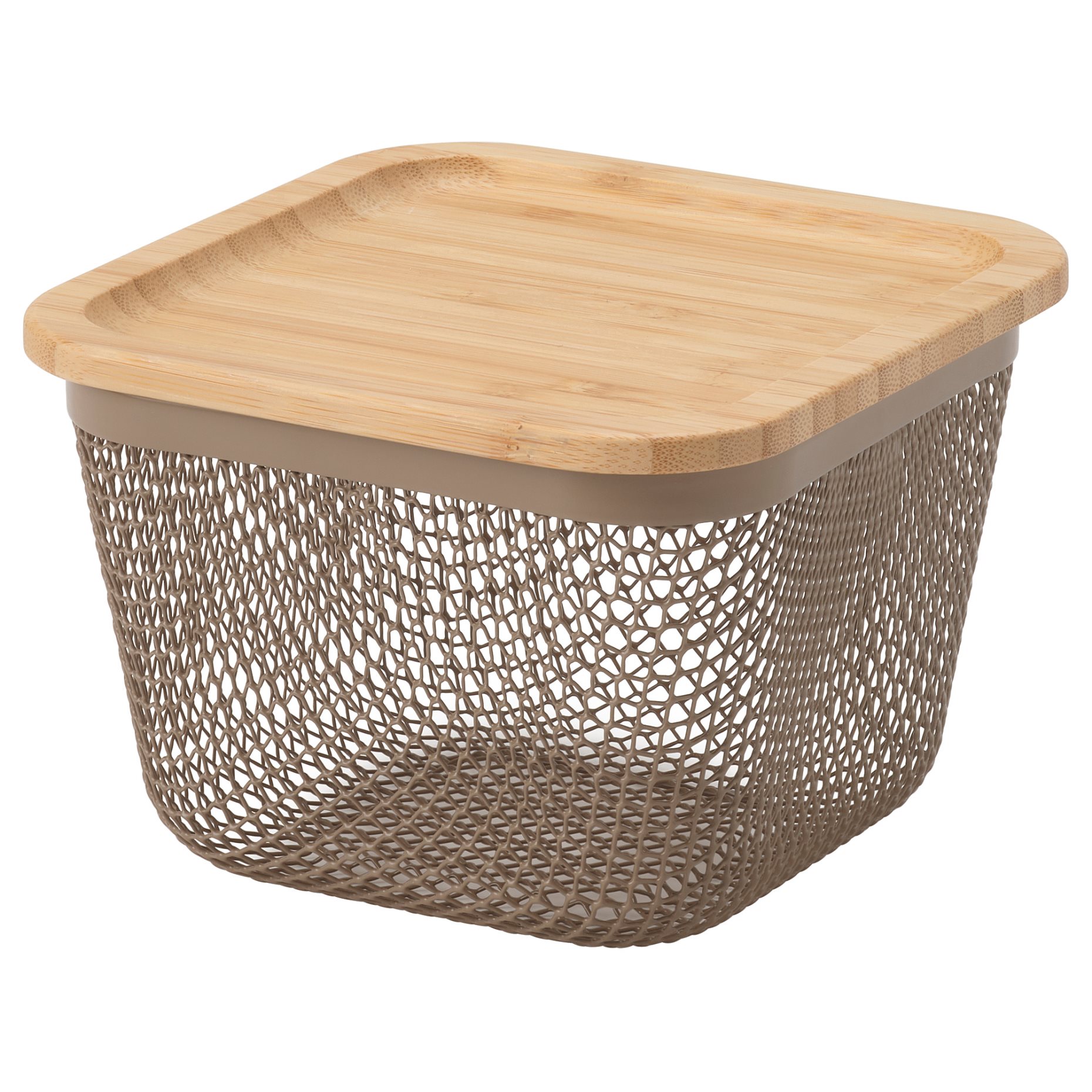IKEA 365+, square meta food storage basket with lid, 15x15x11 cm, 095.814.76