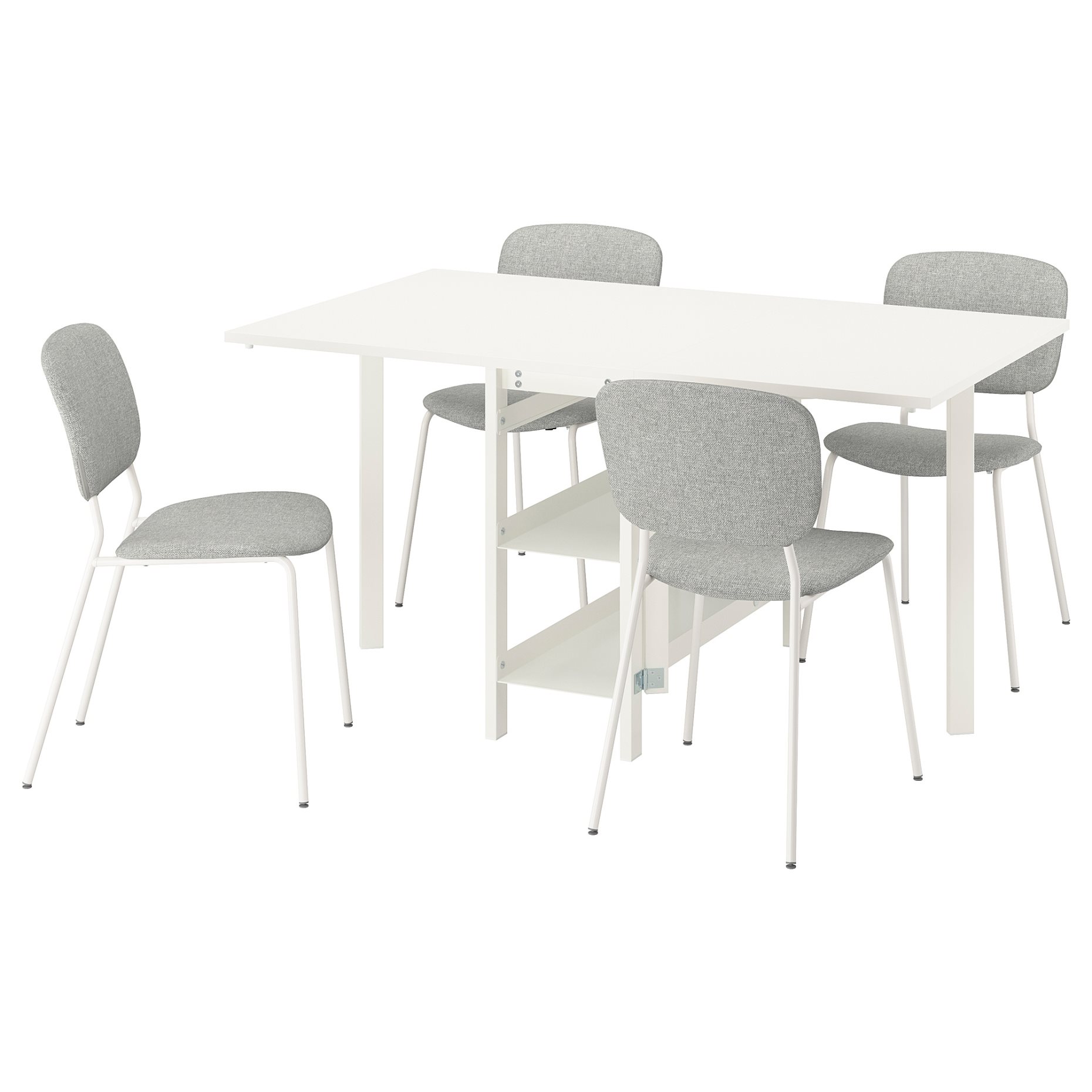 VIHALS, gateleg table and 4 chairs, 39/95/151x90 cm, 095.899.48