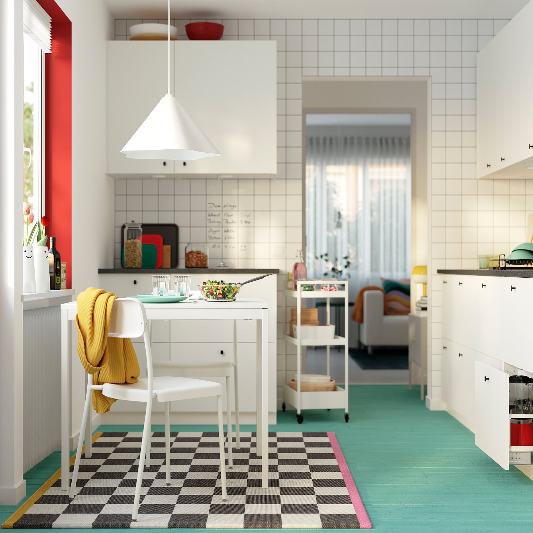 VIHALS, τραπέζι και 2 καρέκλες, 84/120x74 cm, 095.899.53