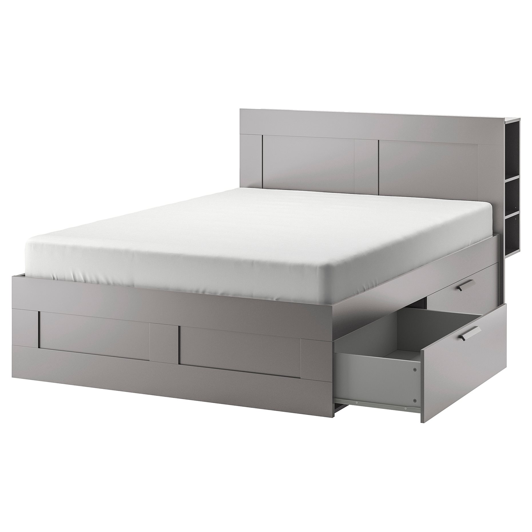 BRIMNES, bed frame with storage and headboard, 160x200 cm, 095.900.46