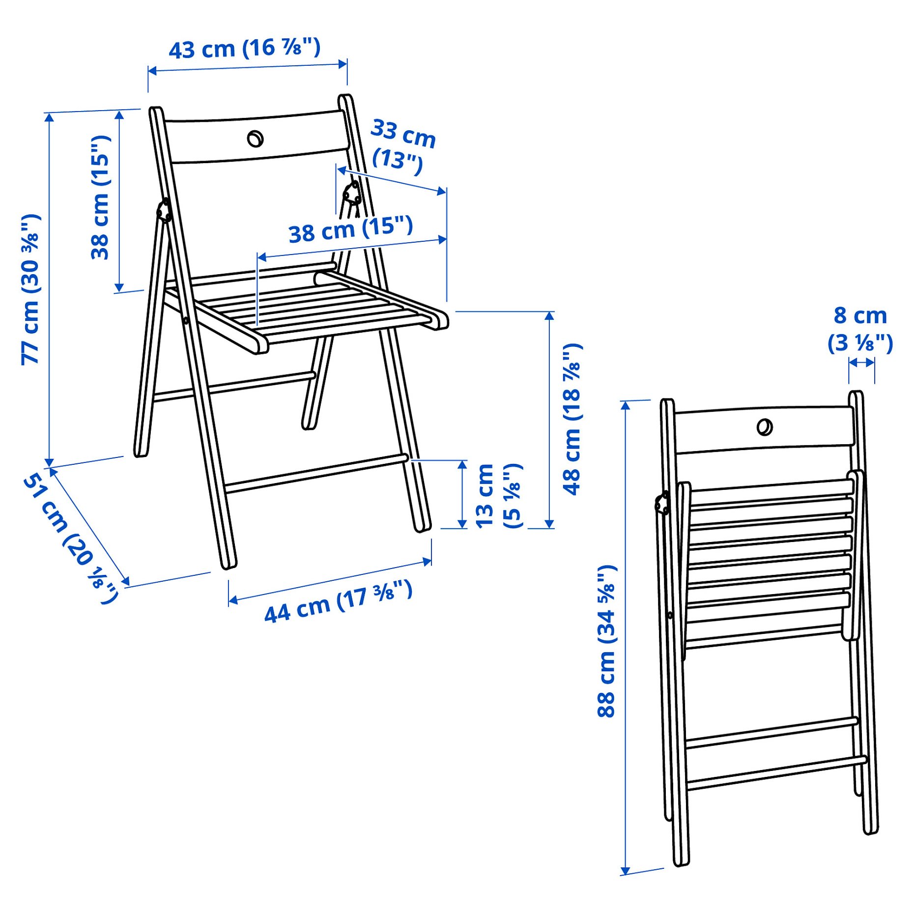 NÄSINGE/FRÖSVI, gateleg table and 2 folding chairs, 48/104/159x85 cm, 095.969.96