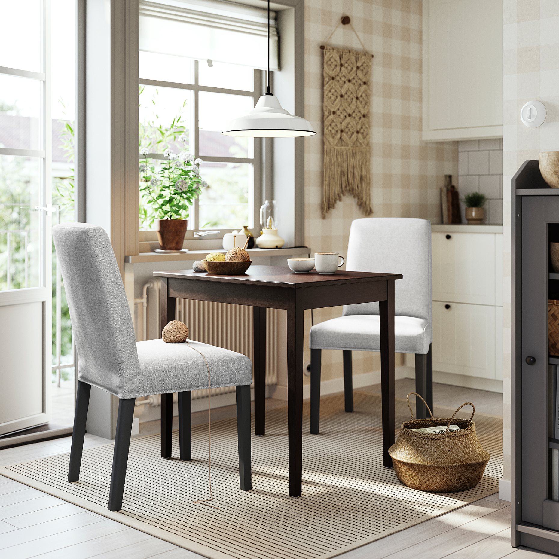 NÄSINGE/BERGMUN, τραπέζι και 2 καρέκλες, 80x60 cm, 095.970.00