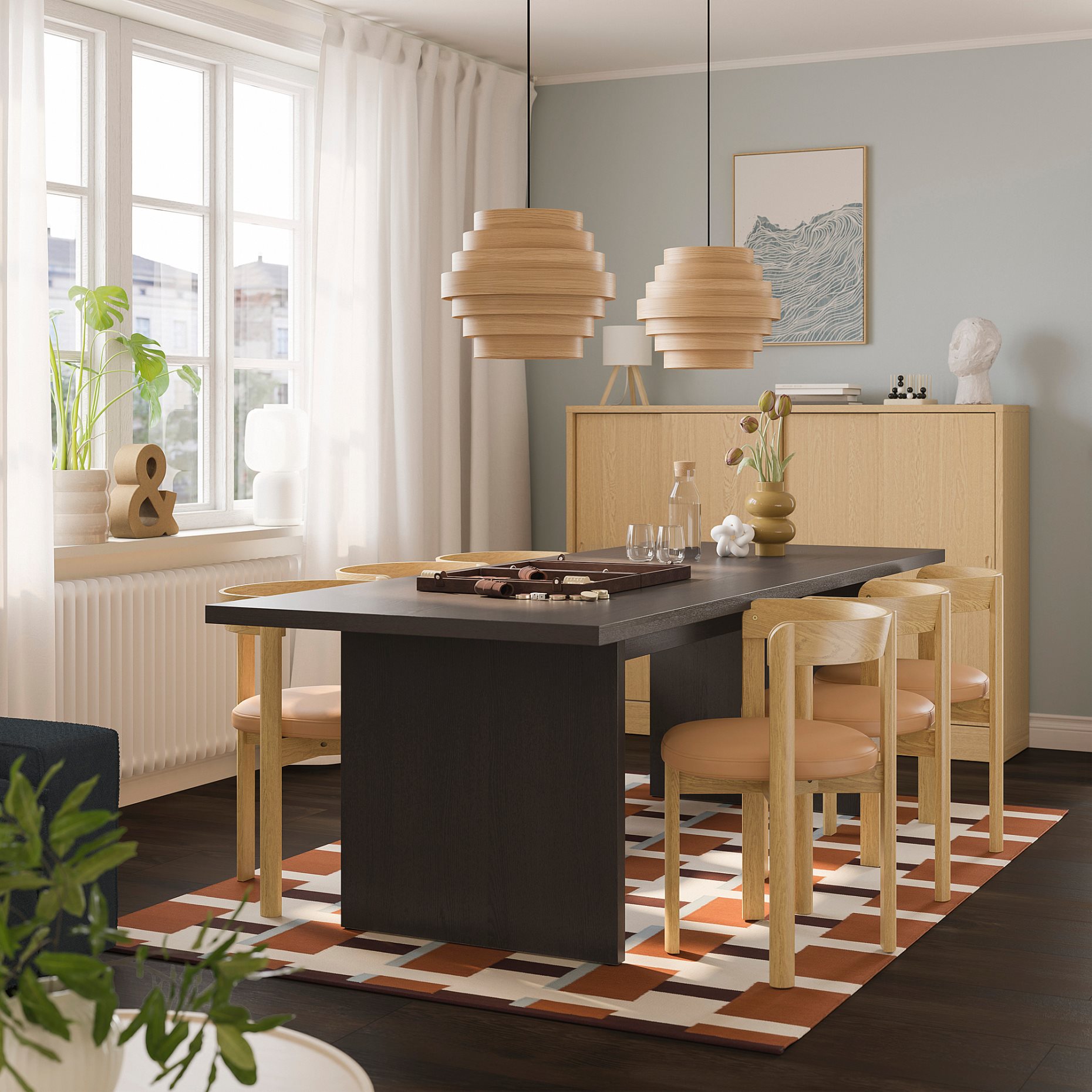 BERGSHYTT/STOCK, τραπέζι και 6 καρέκλες, 240x93 cm, 096.084.14