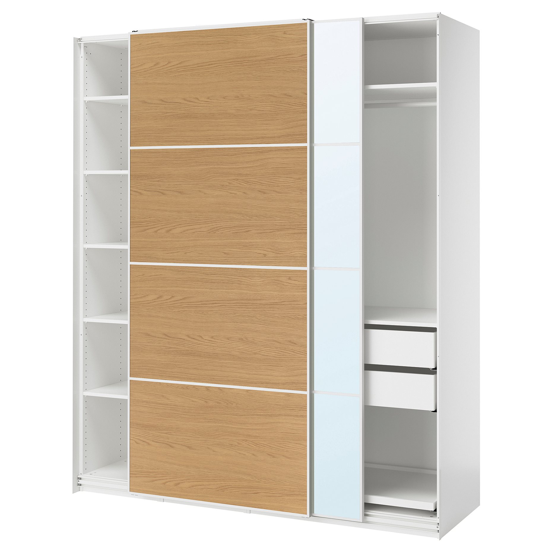 PAX, wardrobe with sliding doors, 200x66x236 cm, 096.088.81