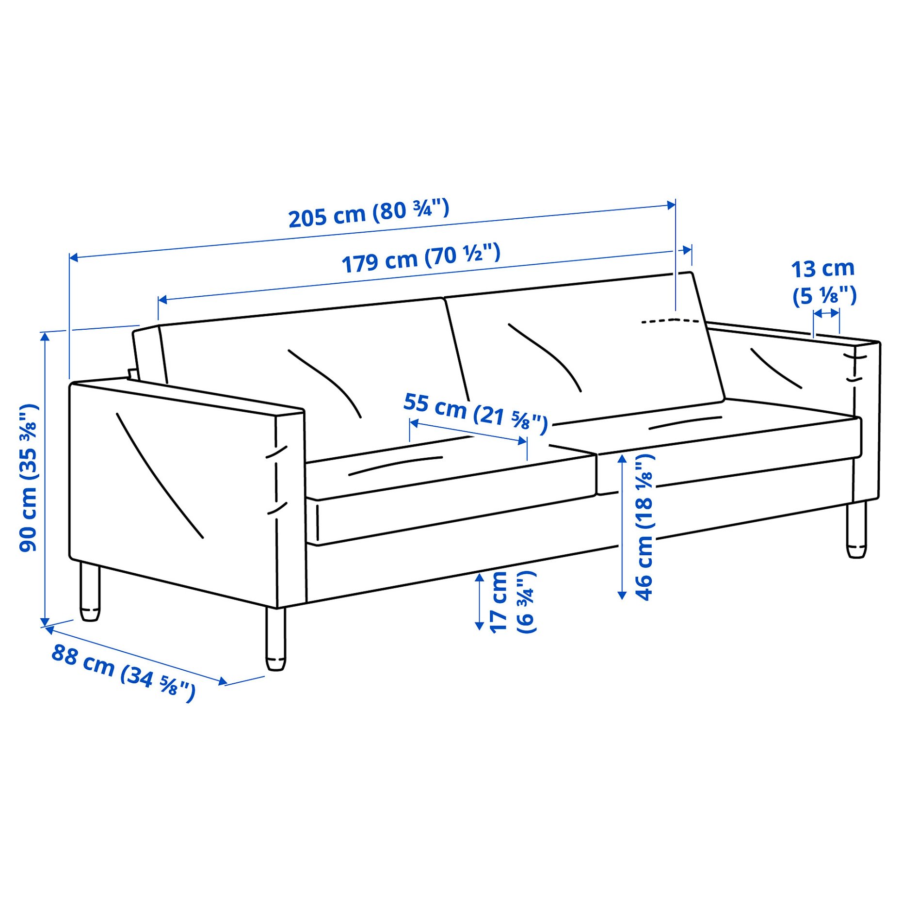 SALTSJÖBADEN, 3-seat sofa, 096.275.06