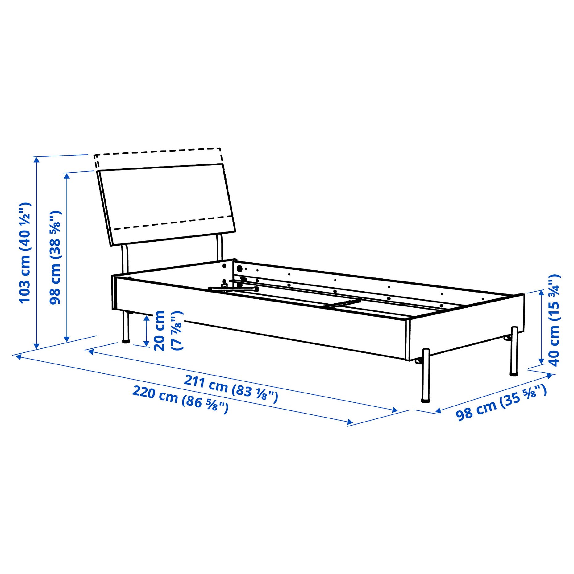 RÅDMANSÖ, bed frame, 90x200 cm, 096.301.27