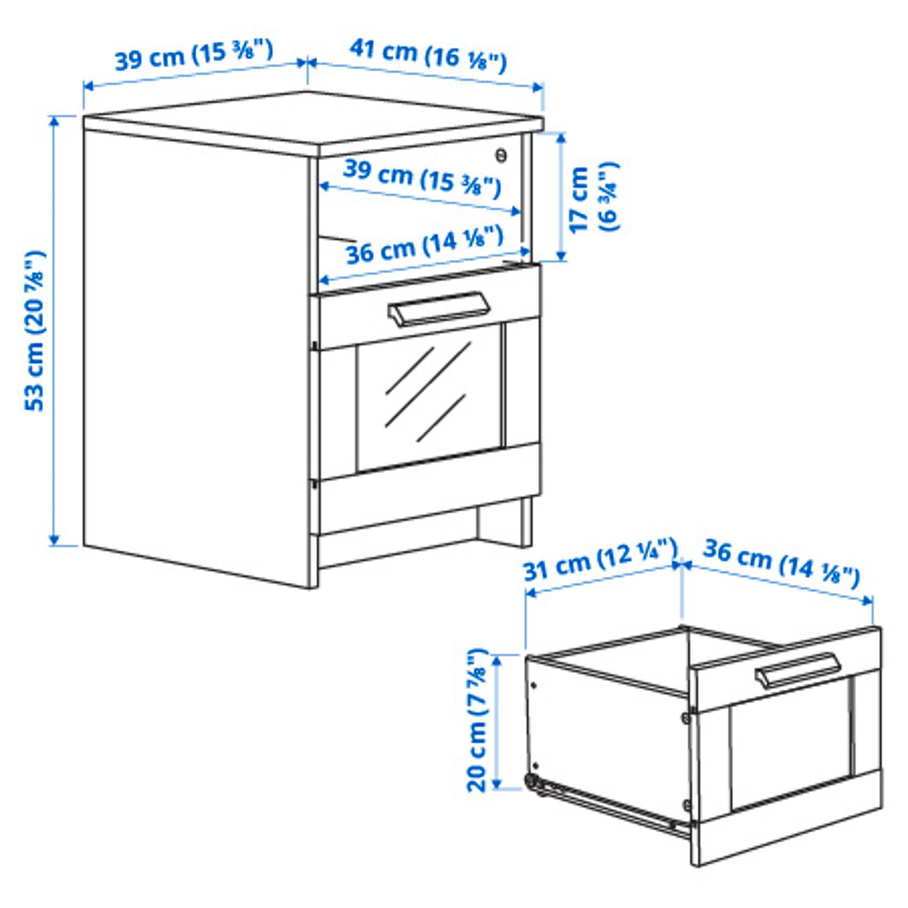 BRIMNES, bedside table, 102.349.42