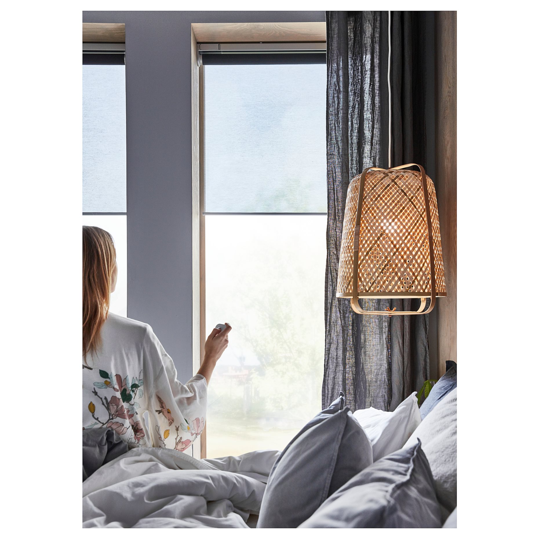 KADRILJ, roller blind wireless/battery-operated, 104.081.50