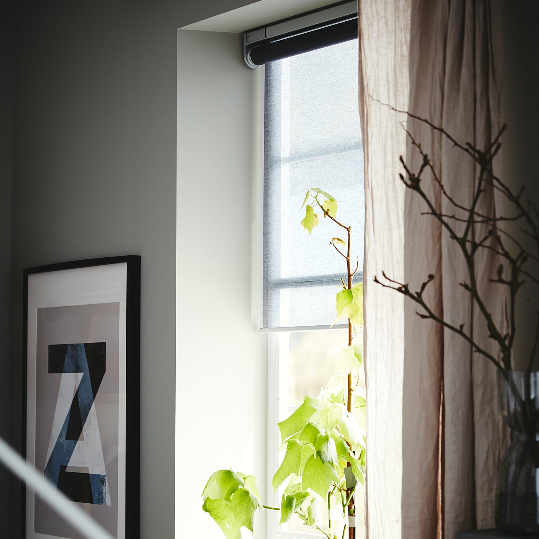 KADRILJ, roller blind wireless/battery-operated, 104.081.50