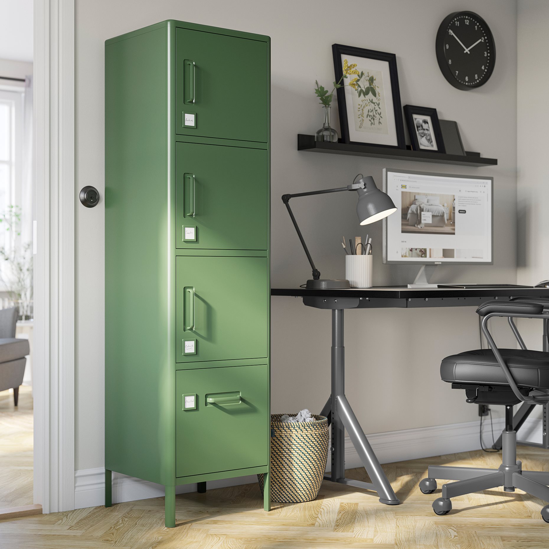 IDÅSEN, high cabinet with drawer and doors, 45x172 cm, 104.964.01