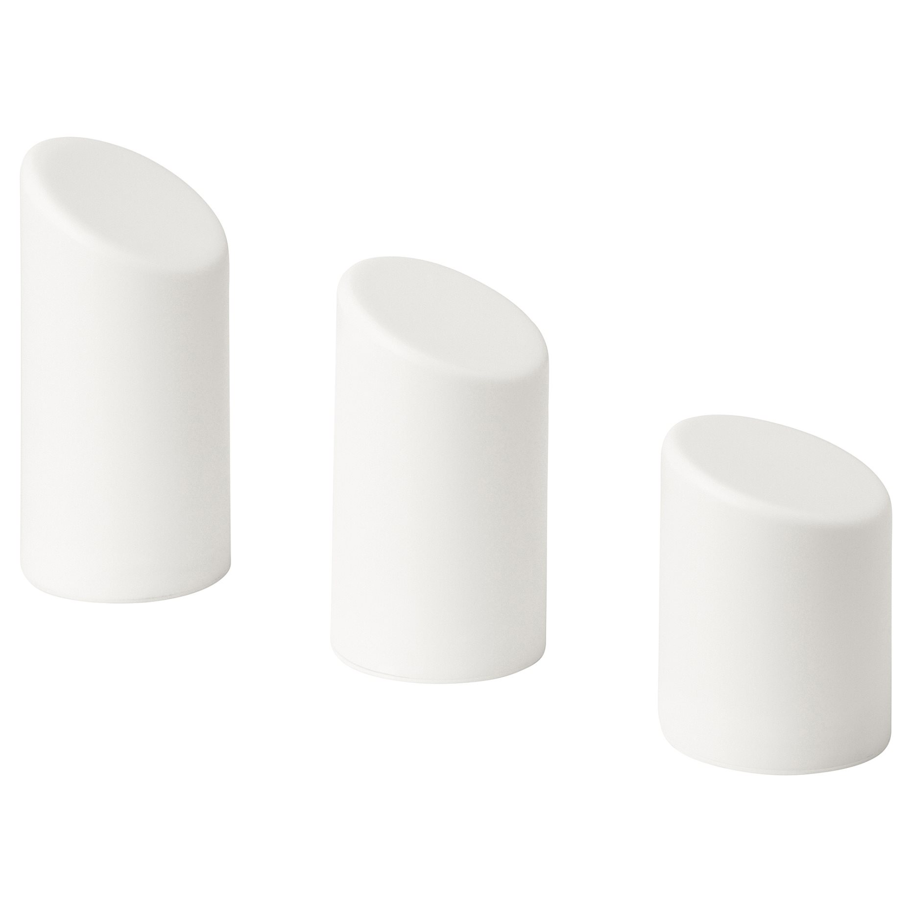 ÄDELLÖVSKOG, block candle with built-in LED light source in/out, set of 3, 105.202.55