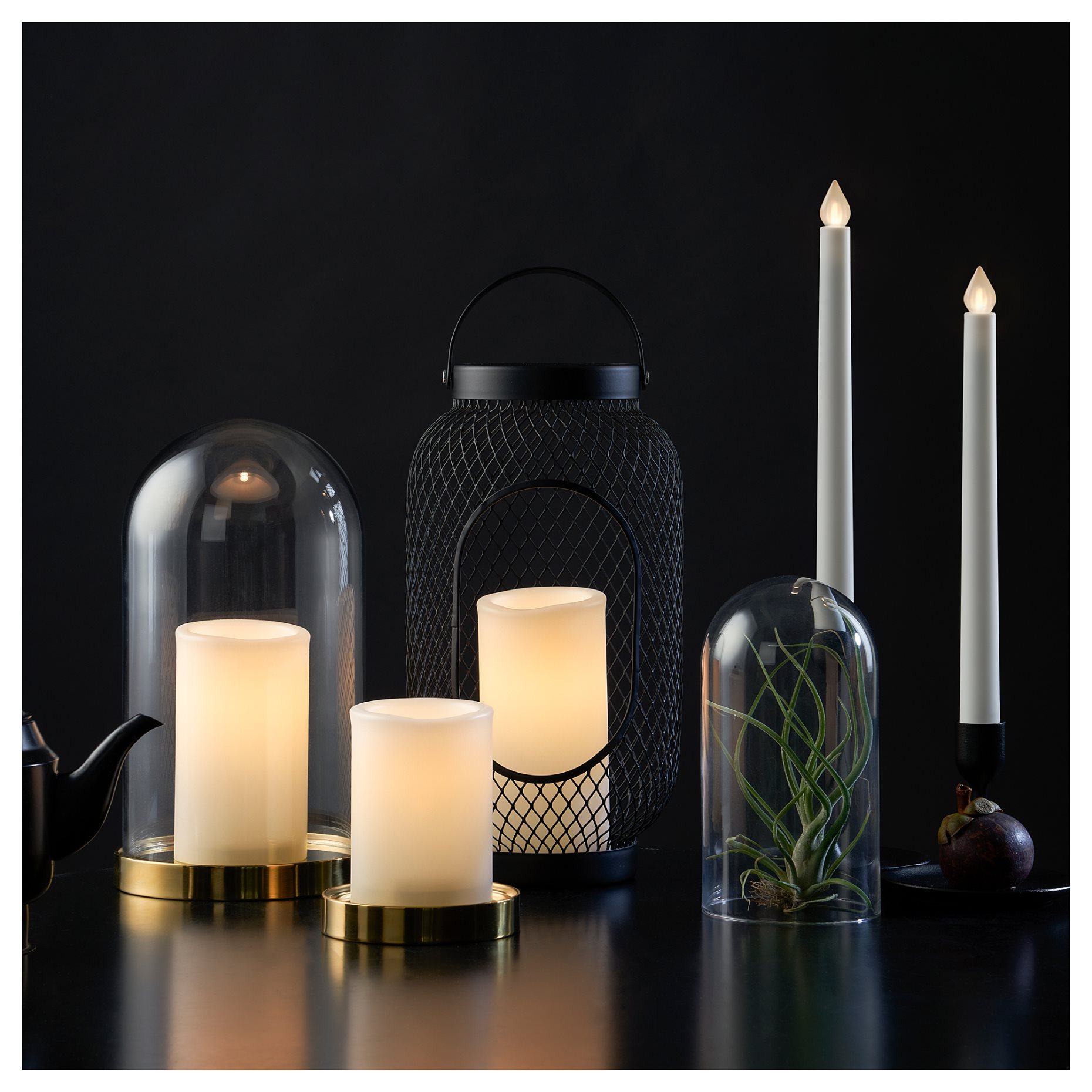 ÄDELLÖVTRÄD, block candle with built-in LED light source/indoor, 14 cm, 105.202.60