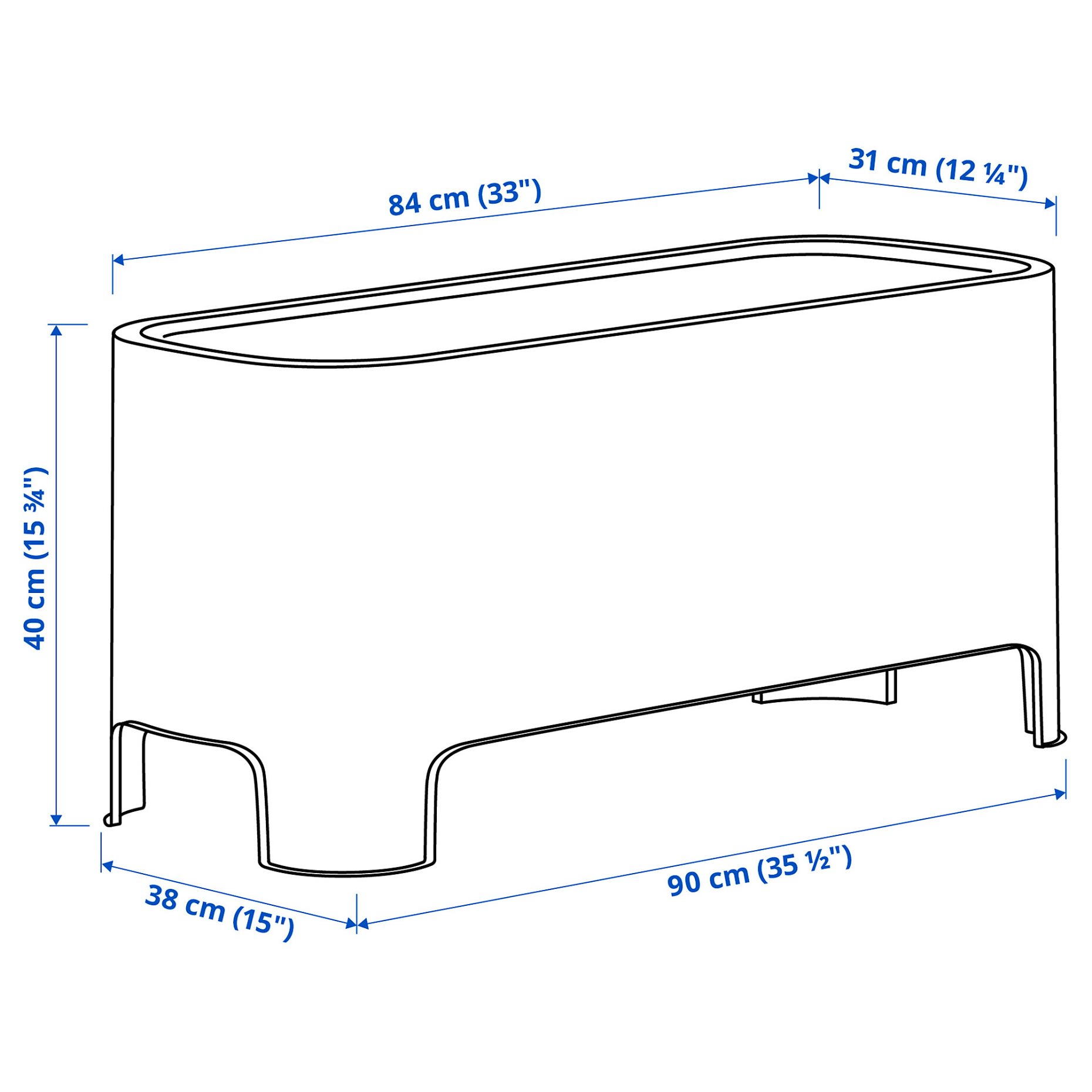 ASPAREN, planter outdoor, 89x38 cm, 105.392.69