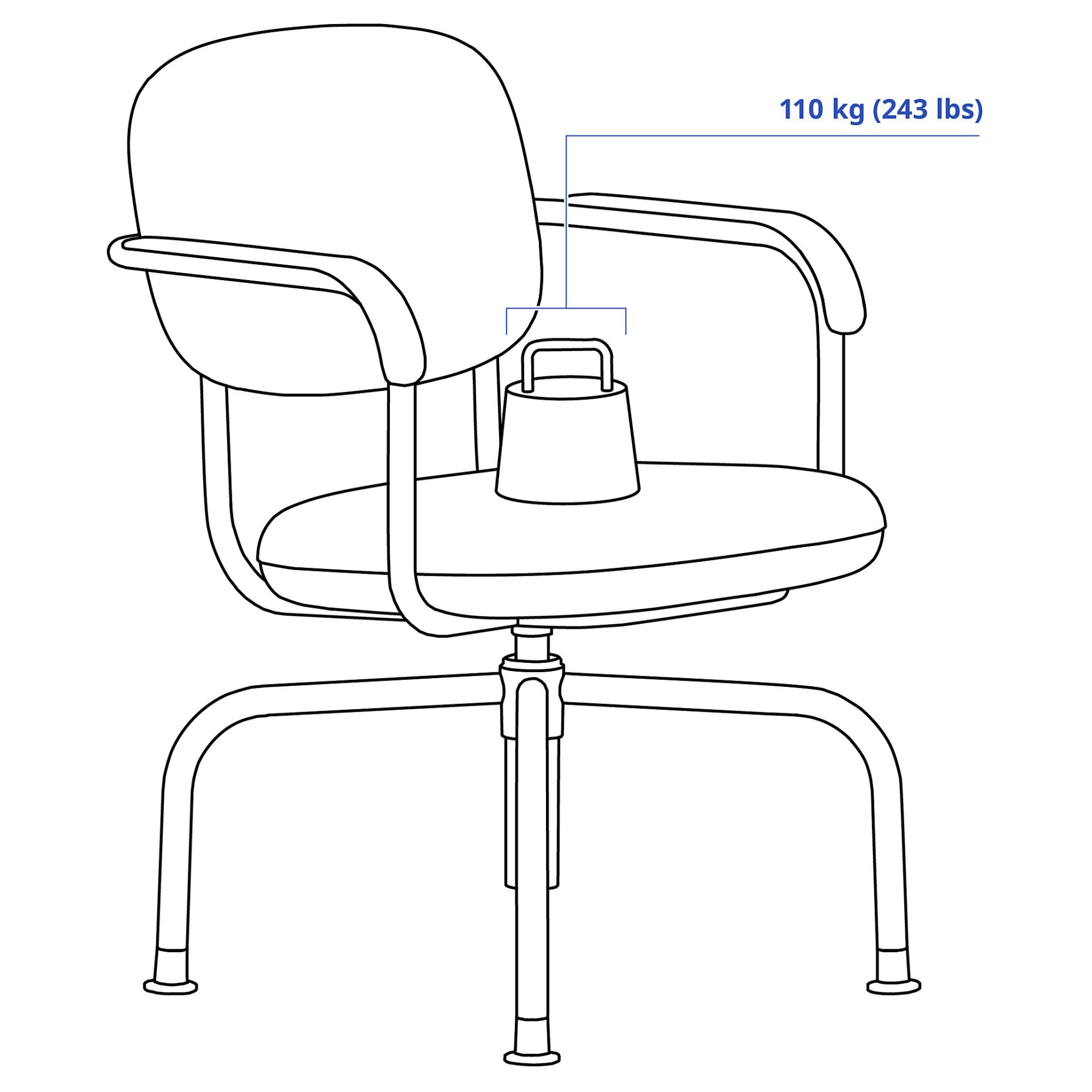 MULLSJÖ, περιστρεφόμενη καρέκλα, 105.765.82