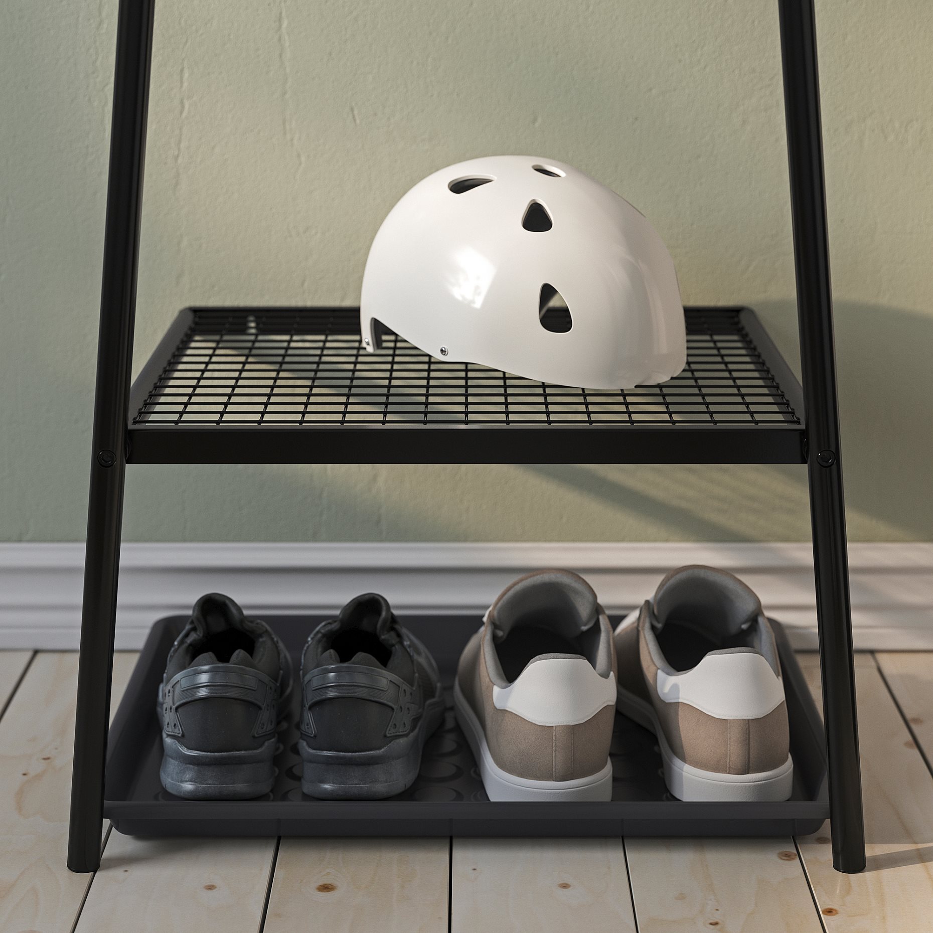 ÄLGANÄS, clothes rack with shoe storage, 46x39x166 cm, 105.858.88