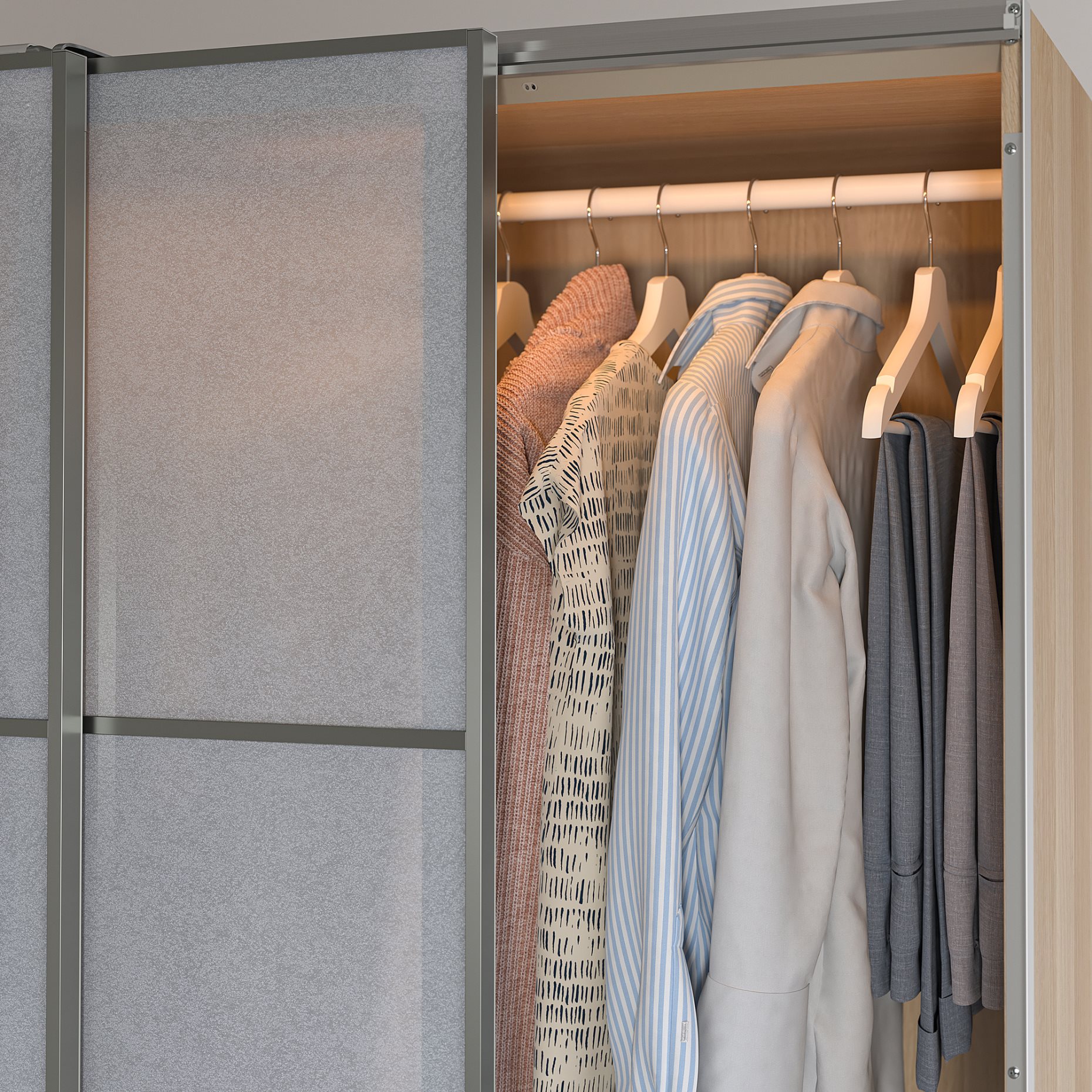 ÖVERSIDAN, wardrobe strip with built-in LED light source with sensor/dimmable, 71 cm, 105.894.76
