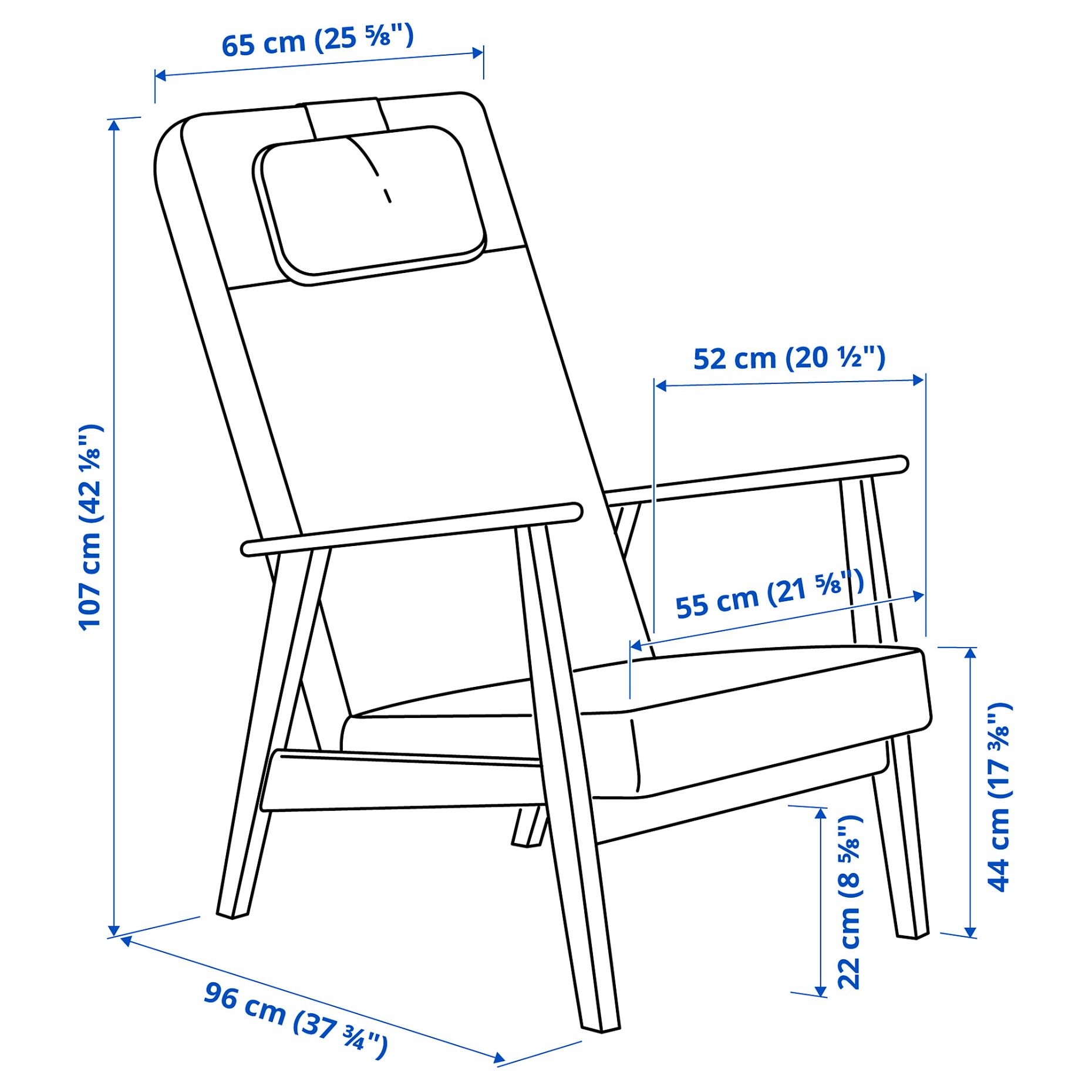 EKENÄSET, high-back armchair, 106.243.66