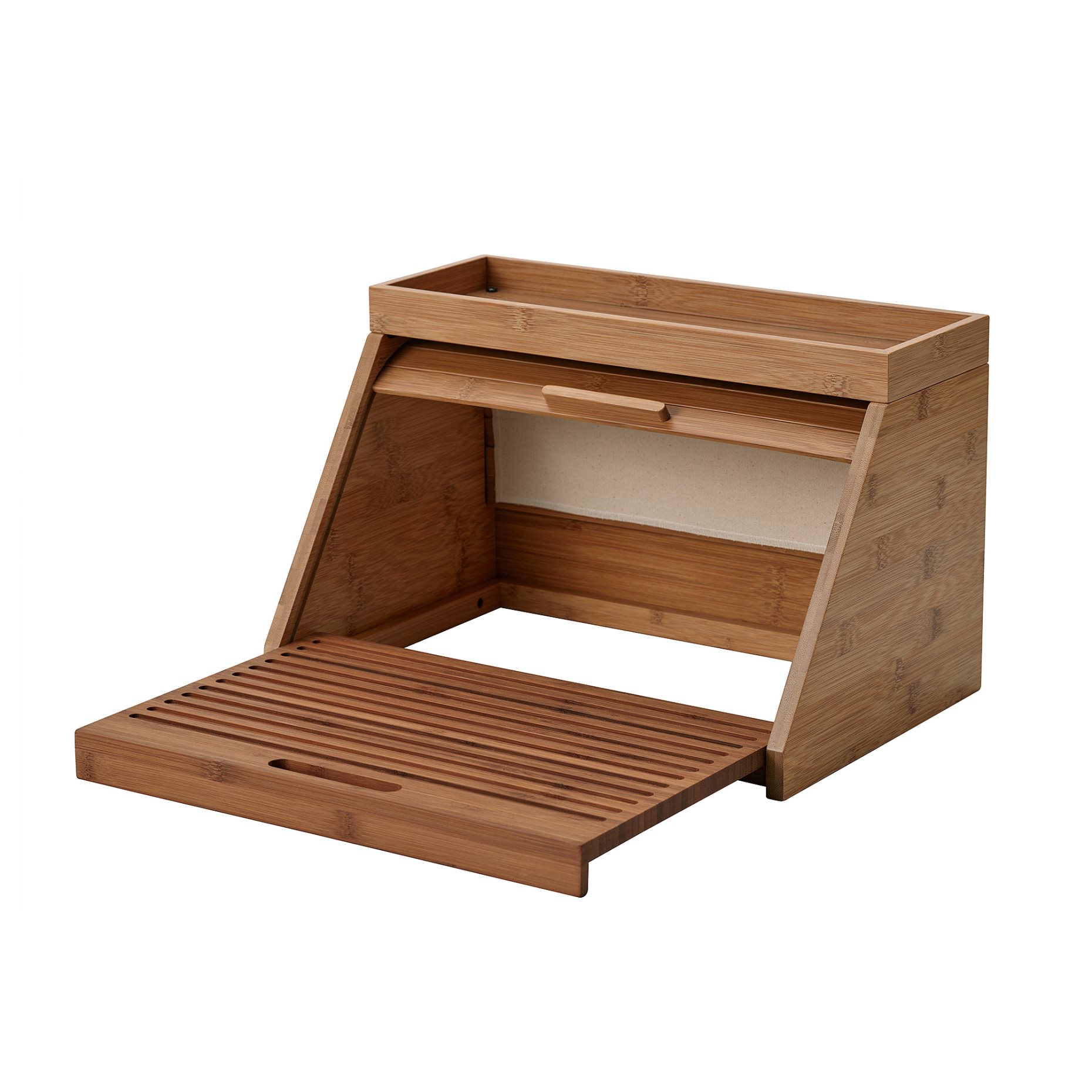 NALBLECKA, bread bin with cutting board and shelf, 38x25x24 cm, 106.274.35