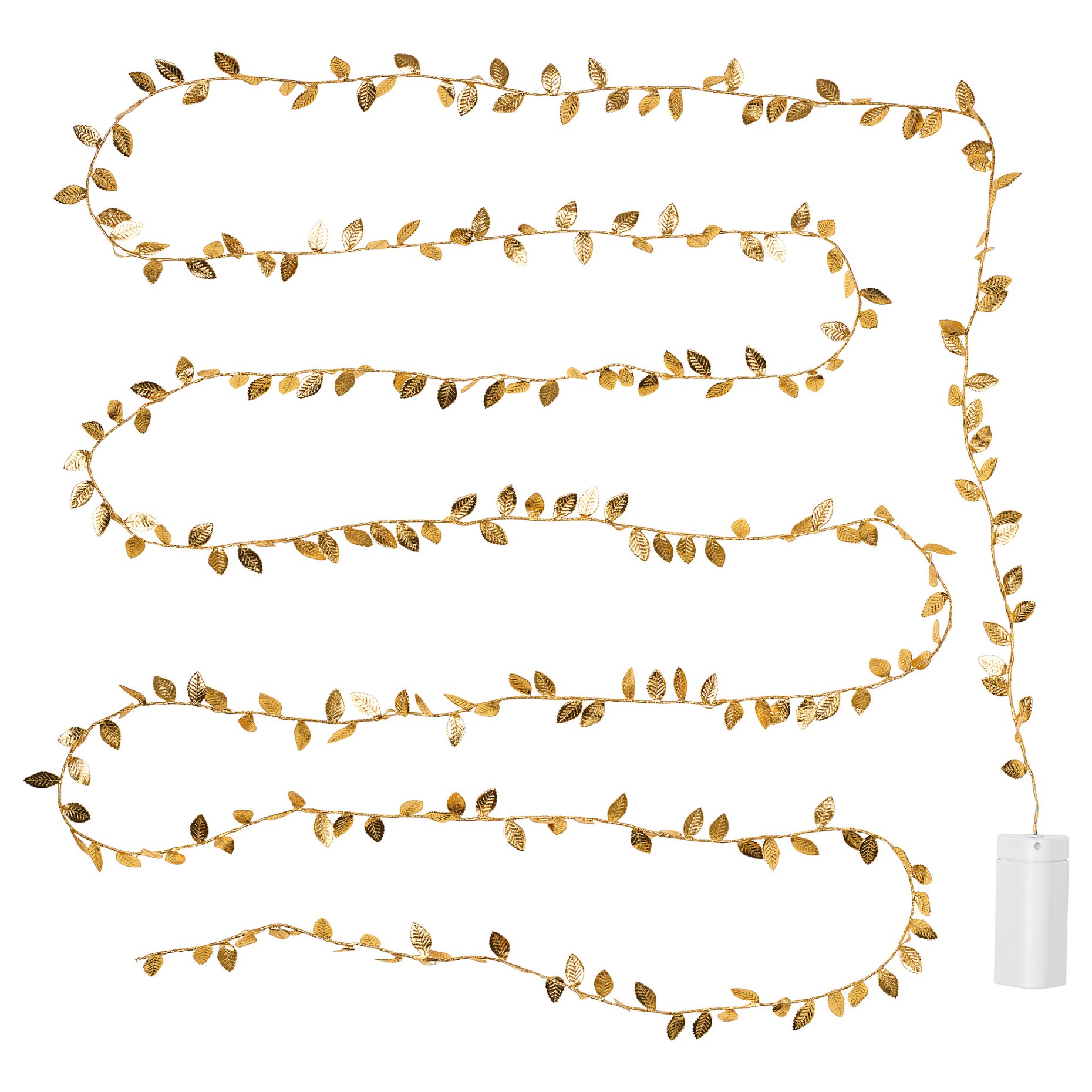 STRÅLA, lighting chain with built-in LED light source/battery-operated/leaf, 106.332.62