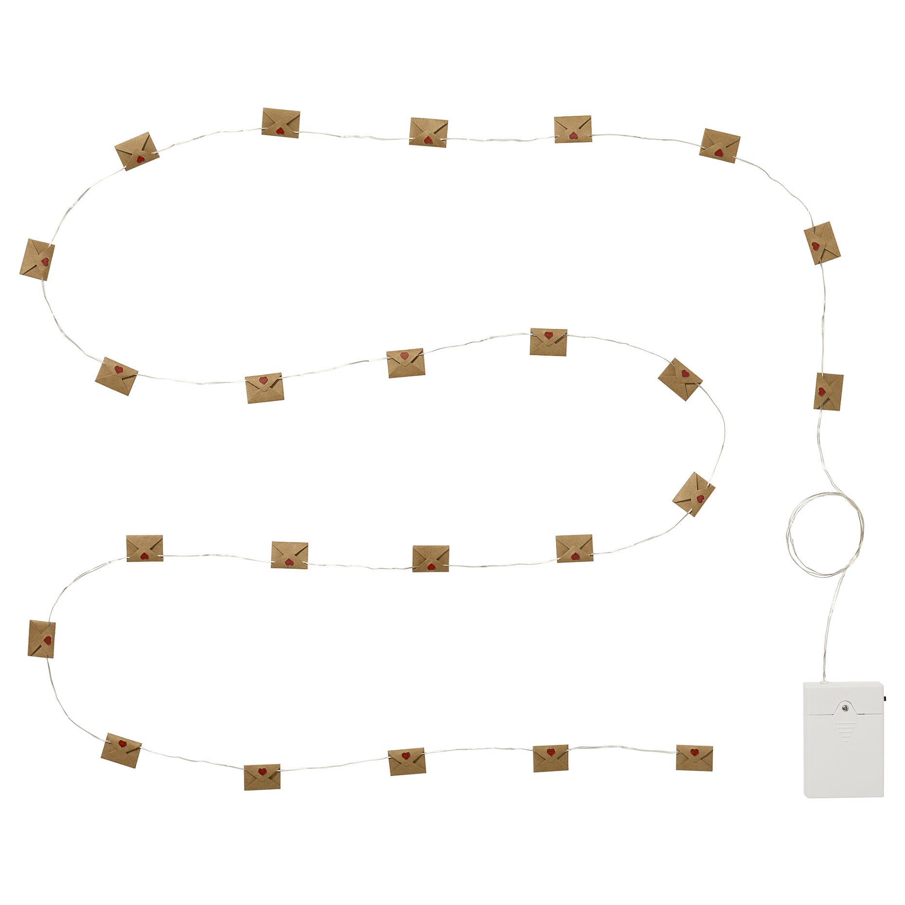 STRÅLA, lighting chain with built-in LED light source/battery-operated/envelope, 2.80 m, 106.334.98