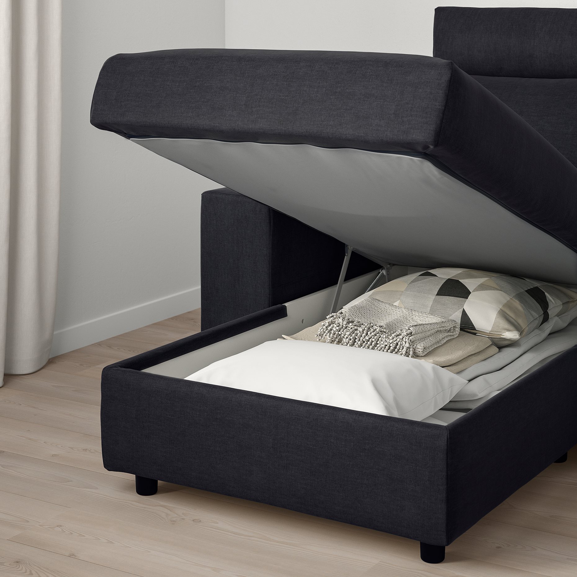 VIMLE, τριθέσιος καναπές με σεζλόνγκ με κεφαλάρι με πλατιά μπράτσα, 194.017.62