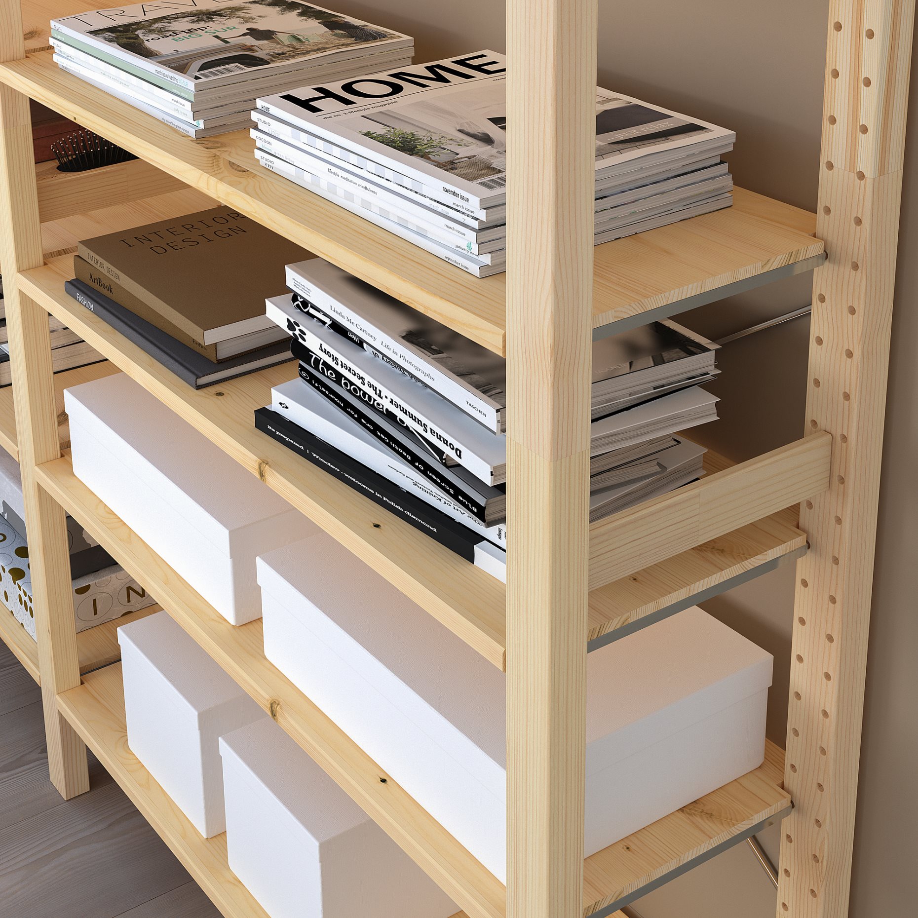 IVAR, 2 sections/shelves, 134x30x179 cm, 194.039.35