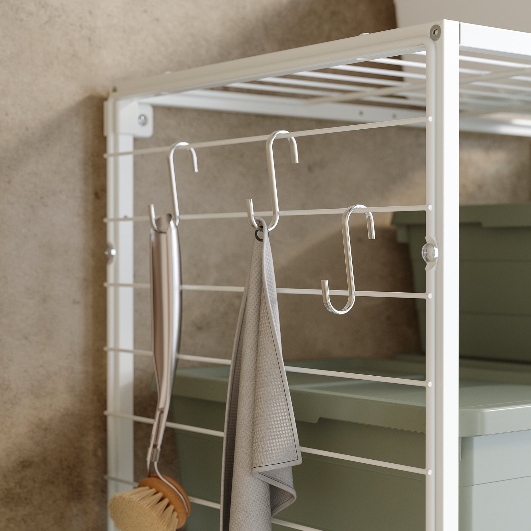 JOSTEIN, shelving unit with grid/in/outdoor/wire, 42x40x180 cm, 194.372.52