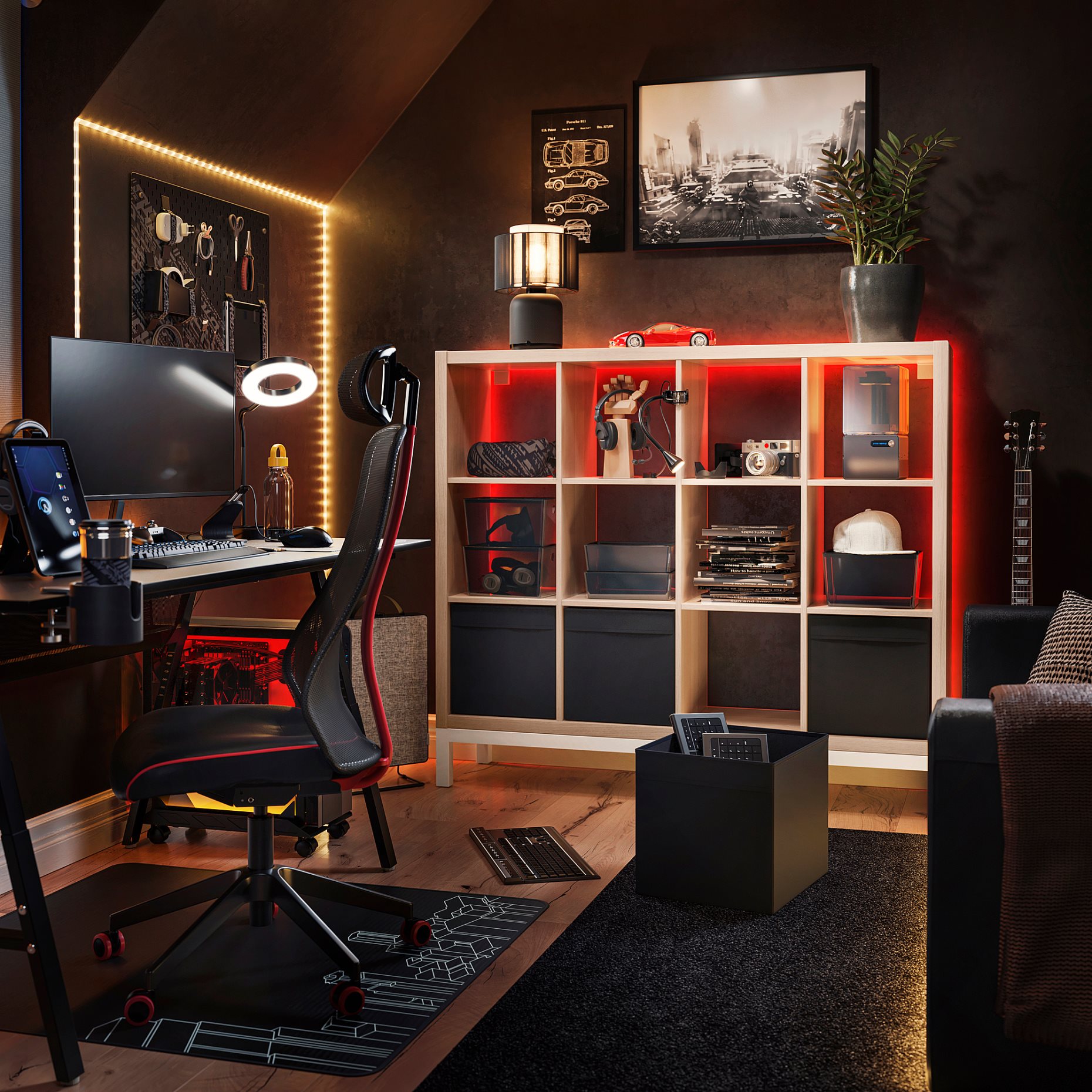 KALLAX, shelving unit with underframe, 147x129 cm, 194.427.10