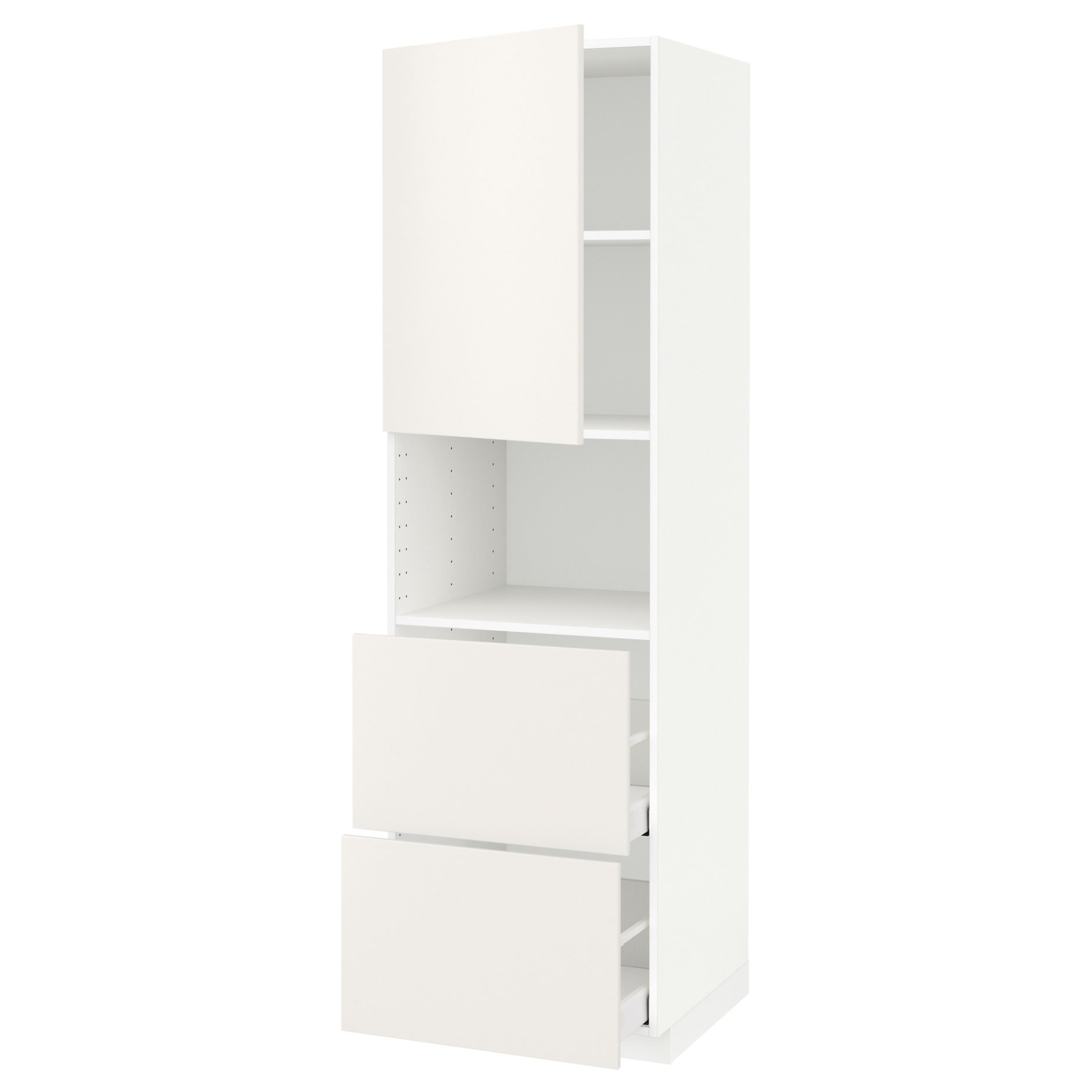 METOD, high cabinet for microwave with door/2 drawers, 60x60x200 cm, 194.588.57