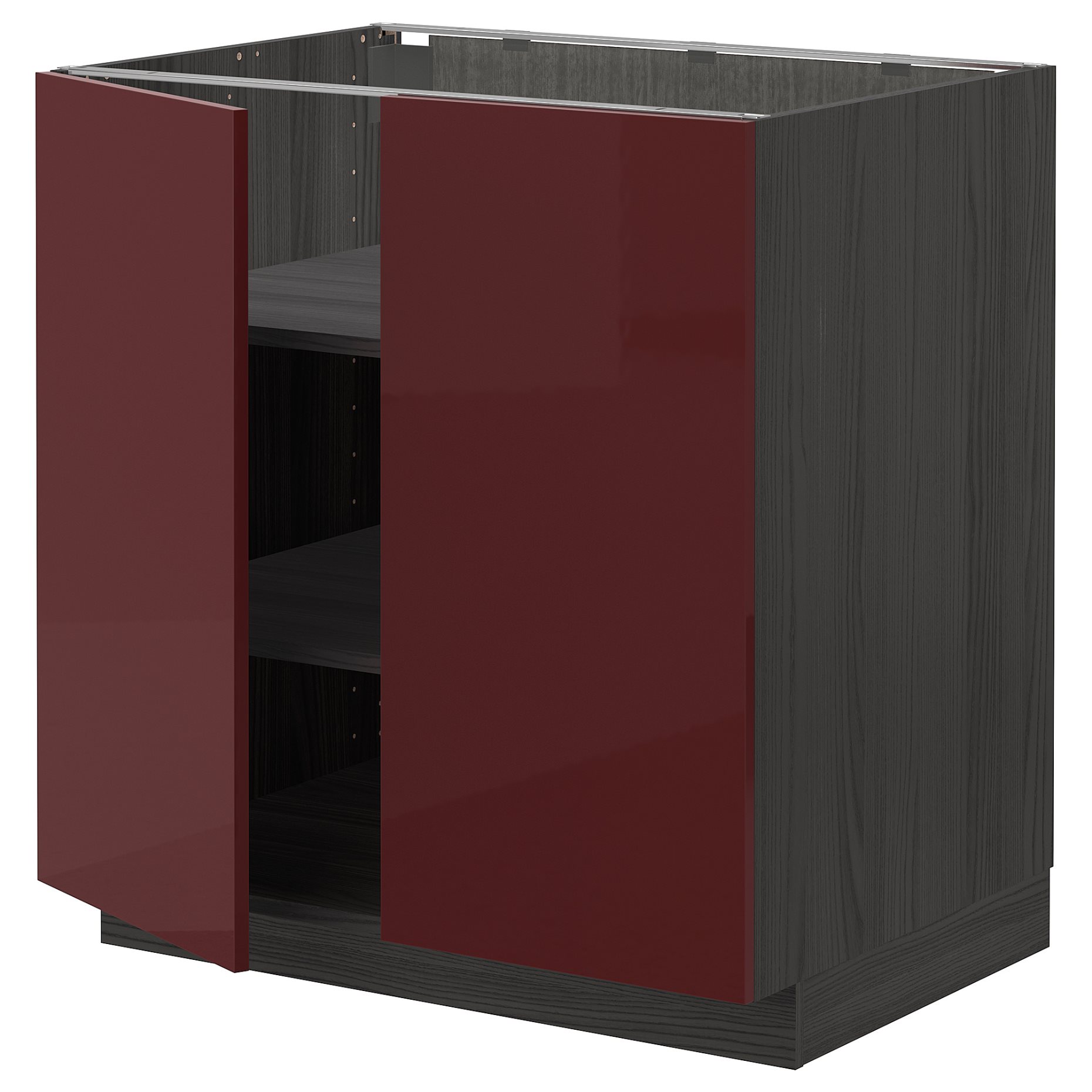 METOD, base cabinet with shelves/2 doors, 80x60 cm, 194.622.70
