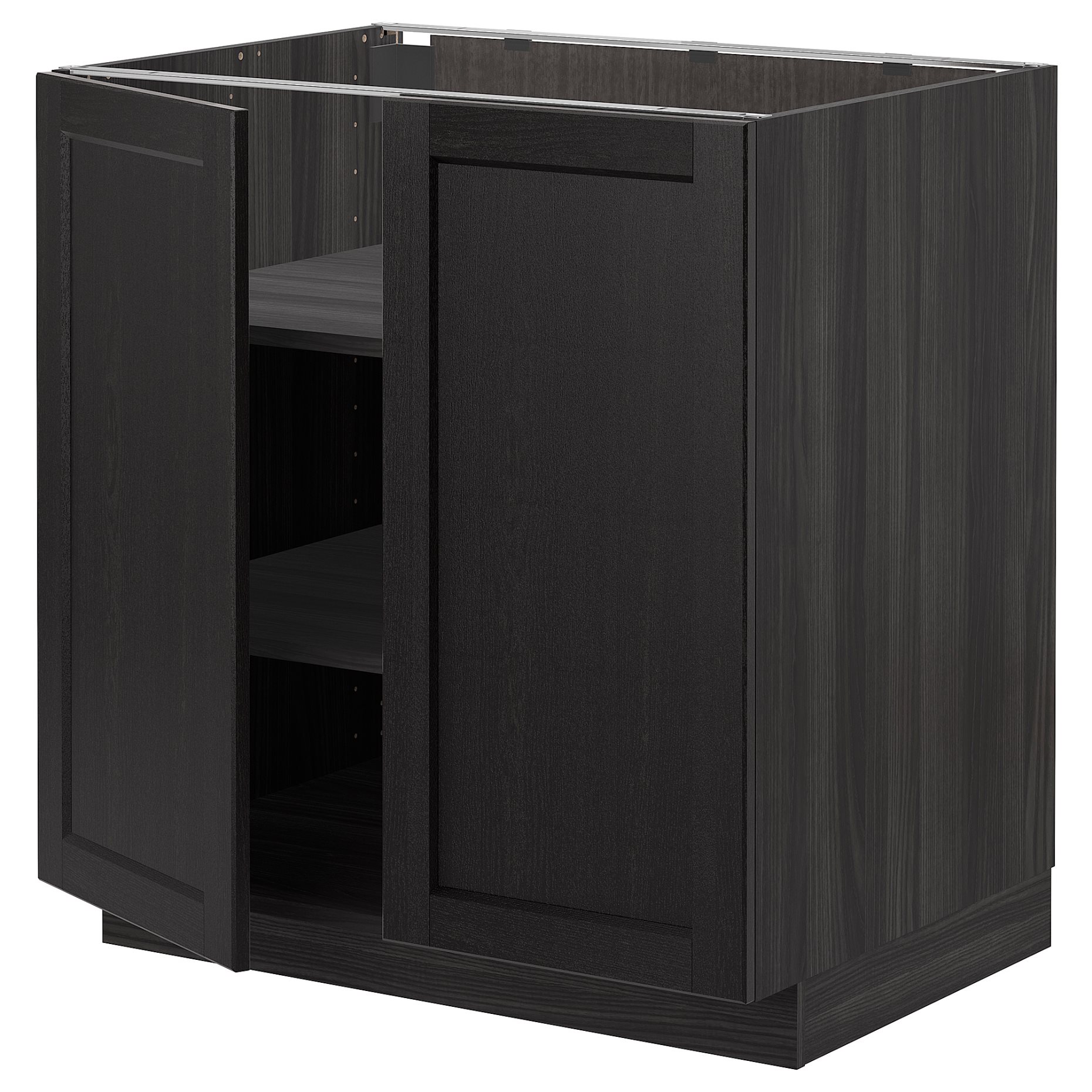 METOD, base cabinet with shelves/2 doors, 80x60 cm, 194.653.82