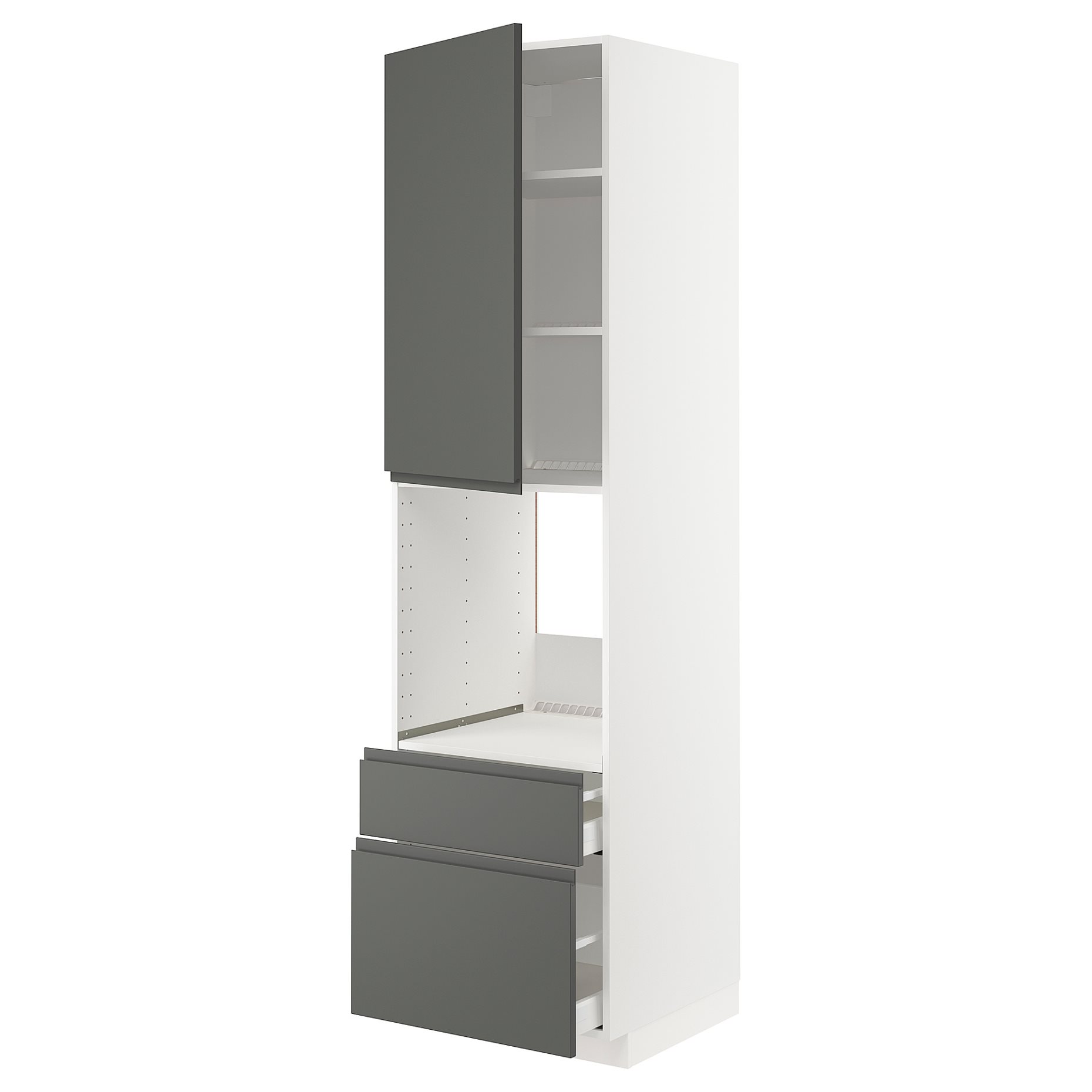 METOD, high cabinet for oven with door/2 drawers, 60x60x220 cm, 194.671.16