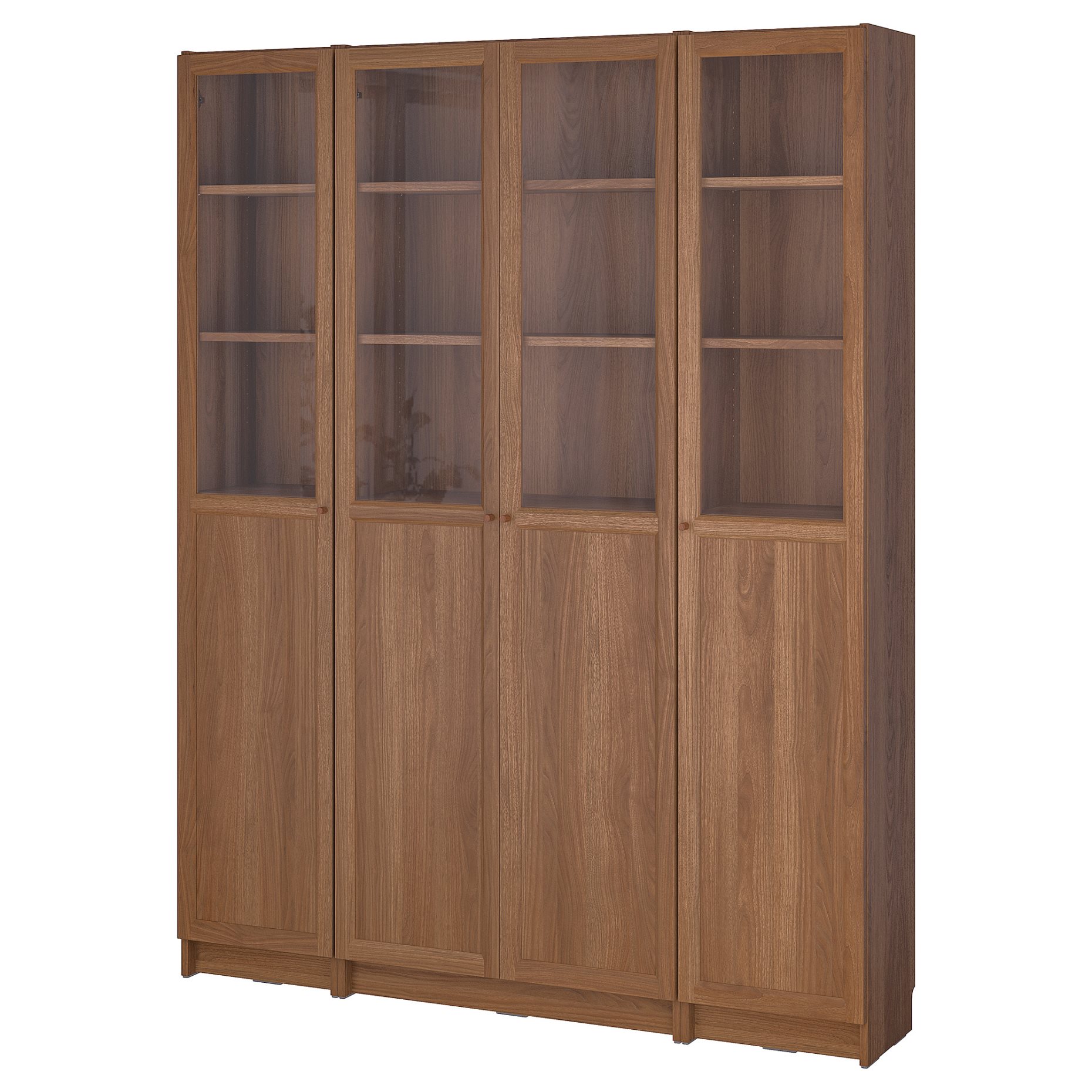 BILLY/OXBERG, bookcase combination with panel/glass doors, 160x202 cm, 194.835.45