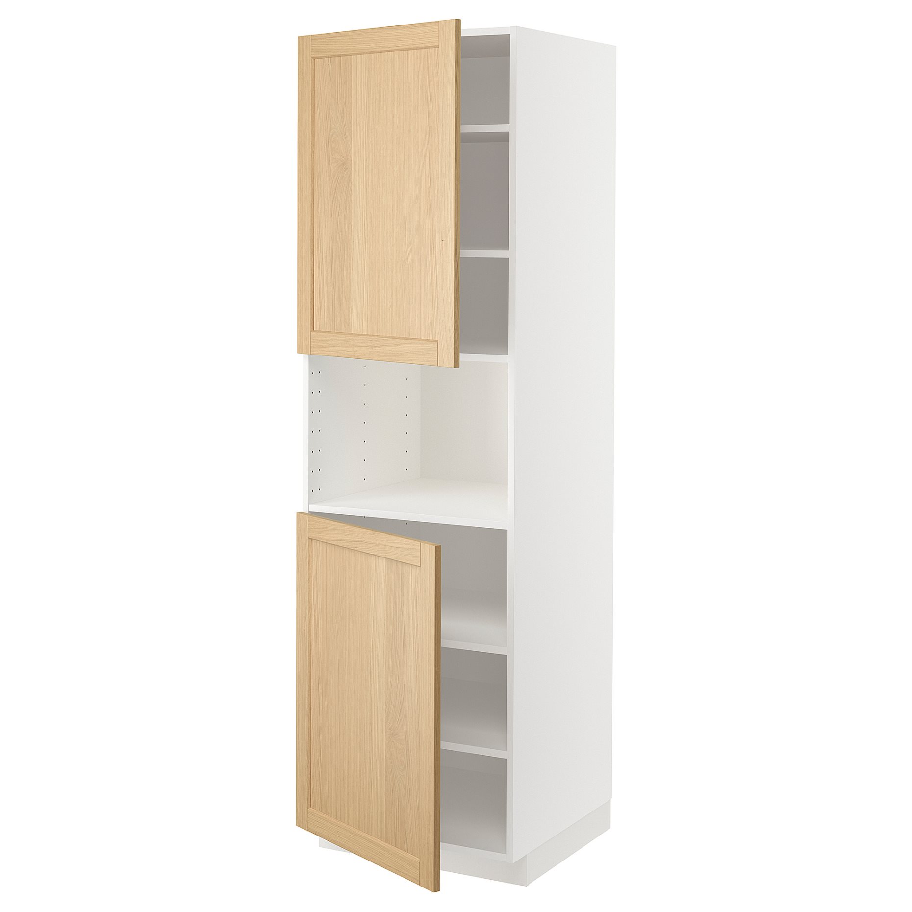 METOD, high cabinet for microwave with 2 doors/shelves, 60x60x200 cm, 195.094.42