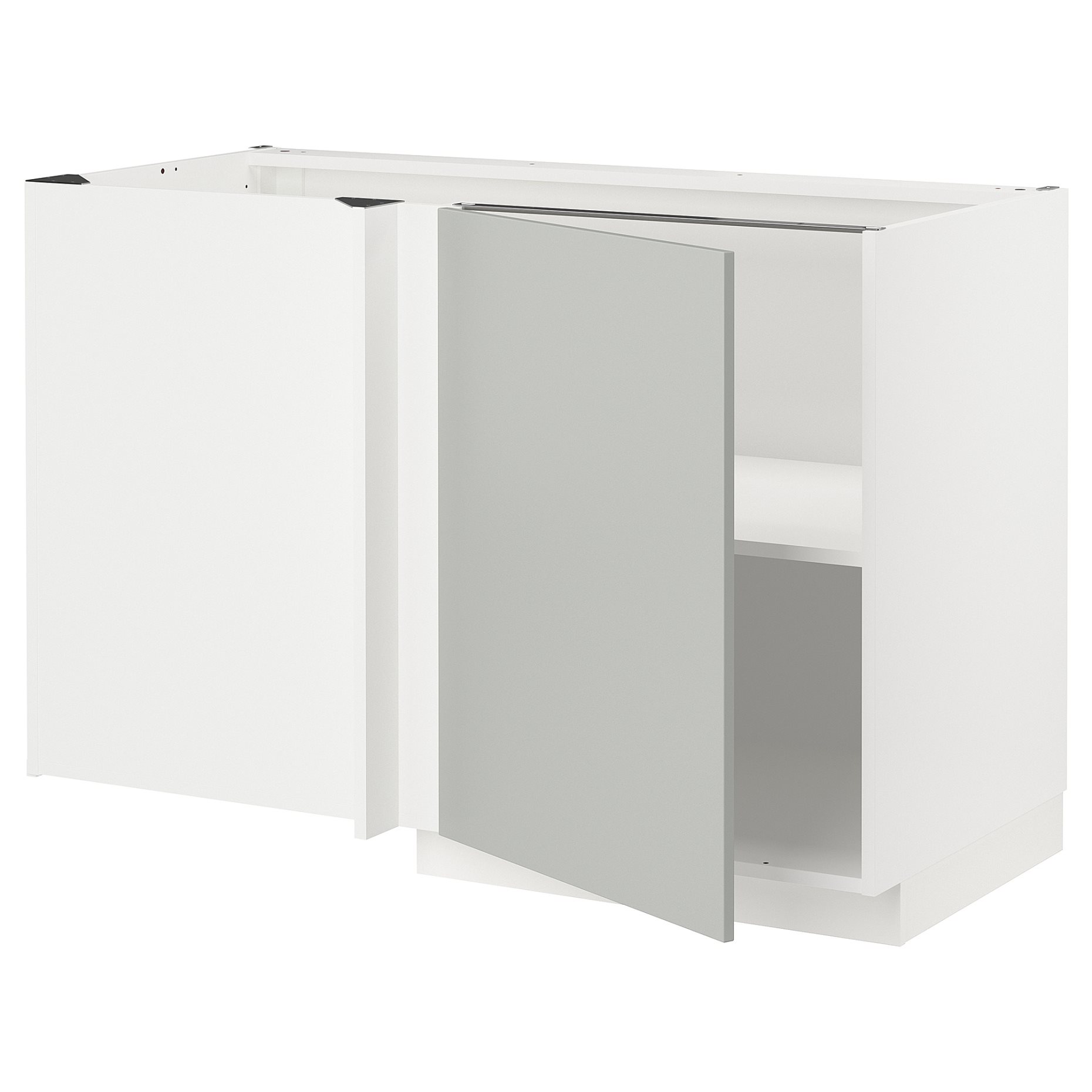 METOD, corner base cabinet with shelf, 128x68 cm, 195.380.05