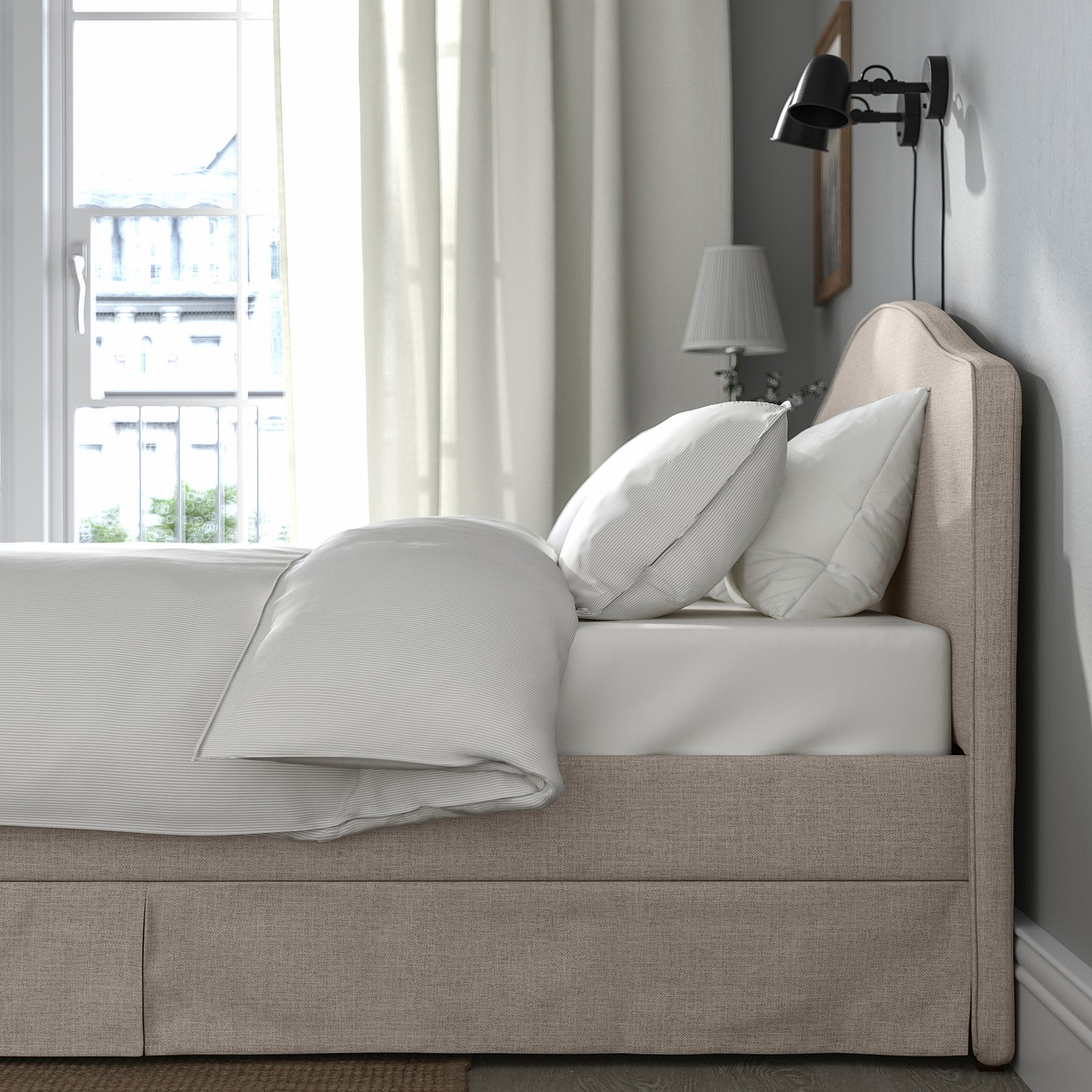 RAMNEFJALL, upholstered bed frame, 160x200 cm, 195.527.51