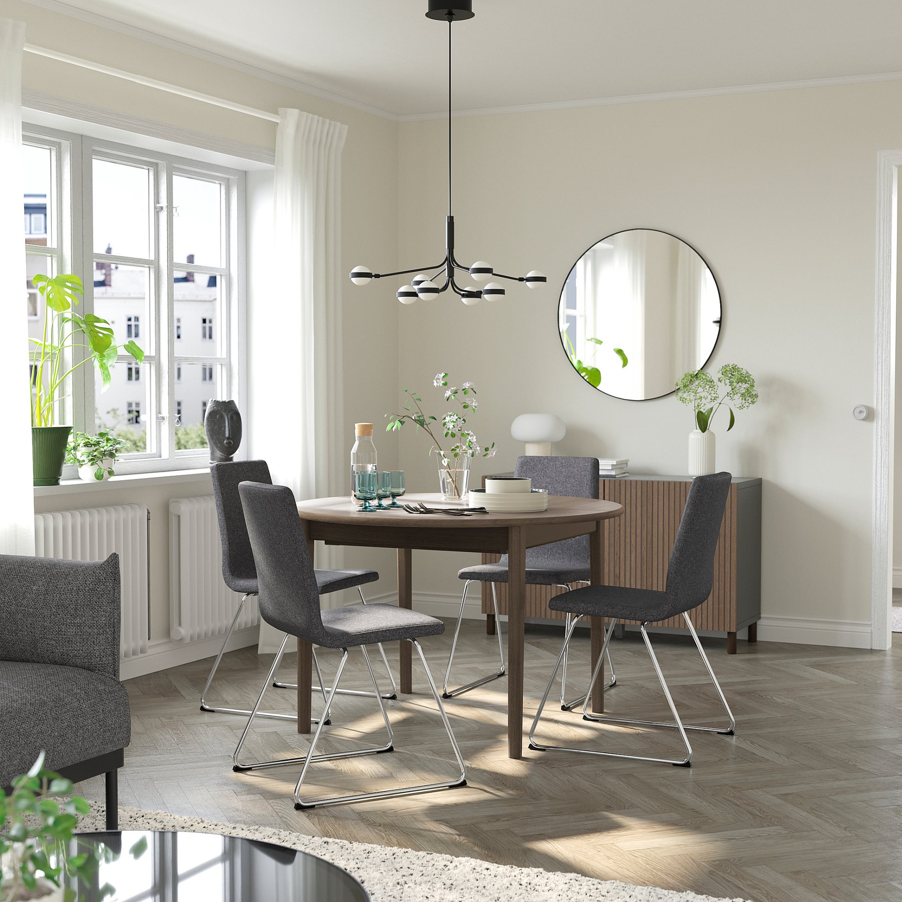 SKANSNAS/LILLAN, table and 4 chairs, 115/170 cm, 195.616.42