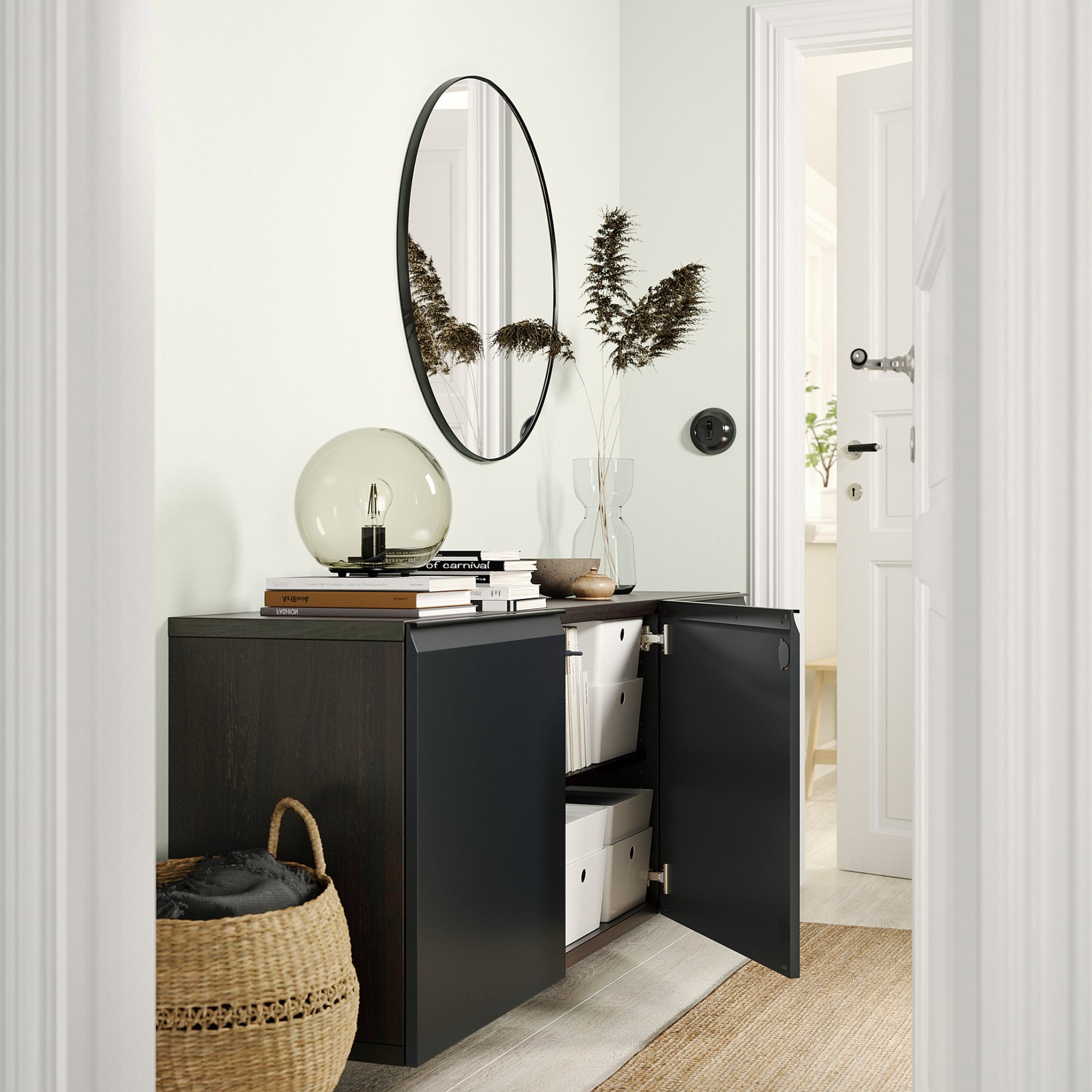 BESTÅ, σύνθεση ντουλαπιών τοίχου, 180x42x64 cm, 195.693.46