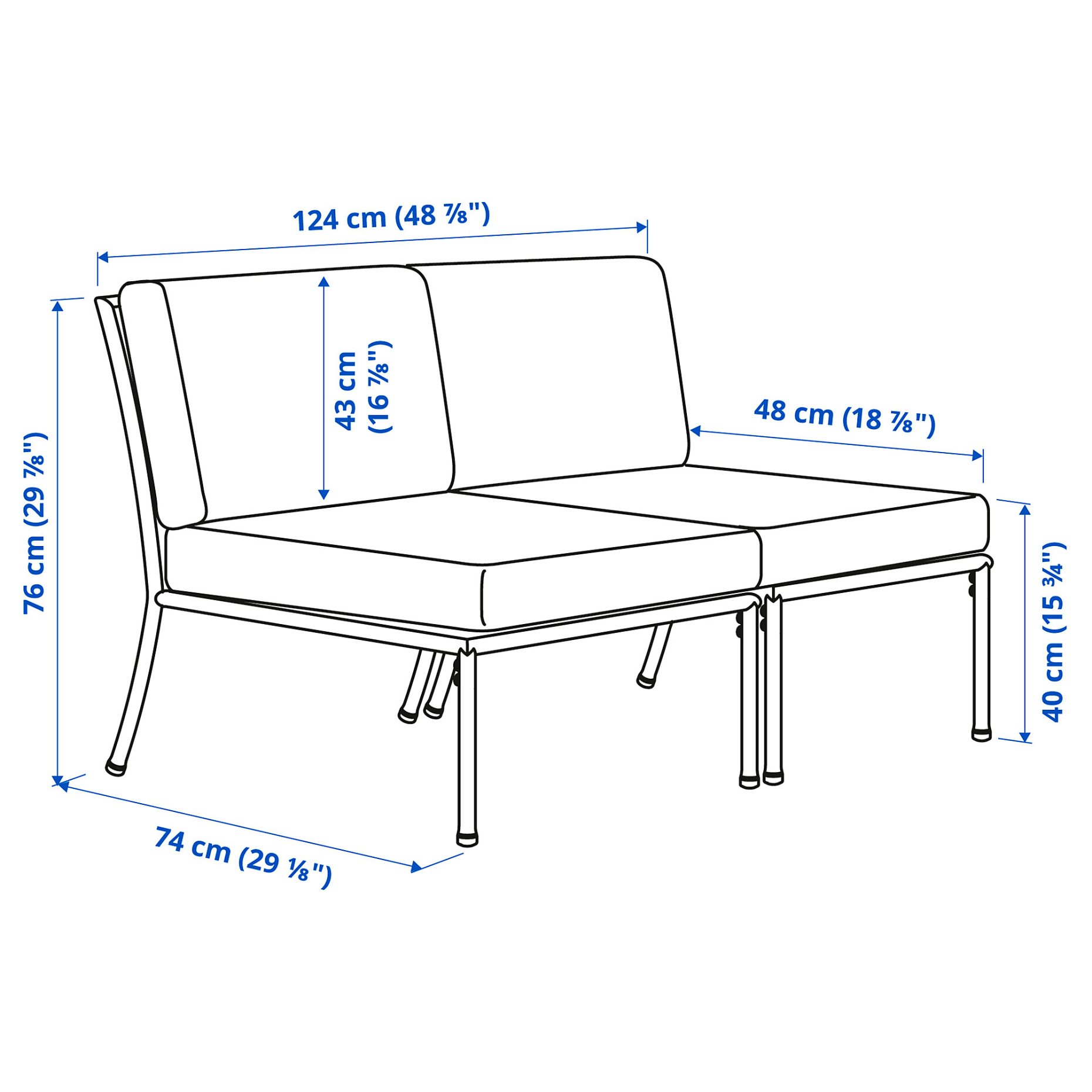 2-seat sofa, outdoor, 195.784.16