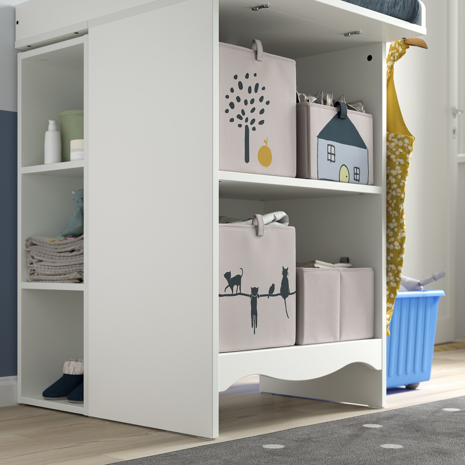 SMÅGÖRA, changing table/bookshelf with 2 shelf units, 195.975.23