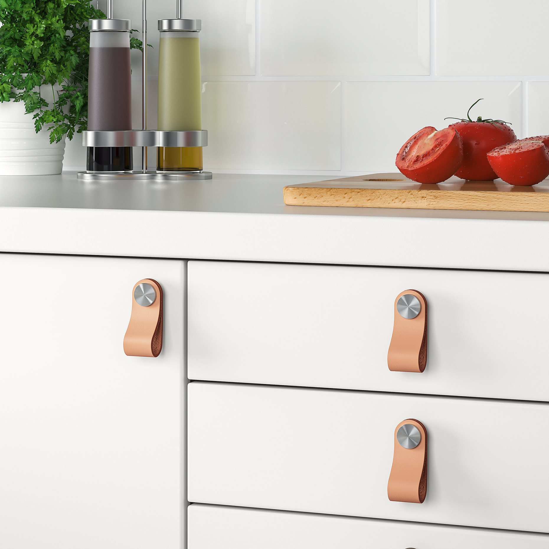 ÖSTERNÄS, leather handle, 2 pack, 203.488.96