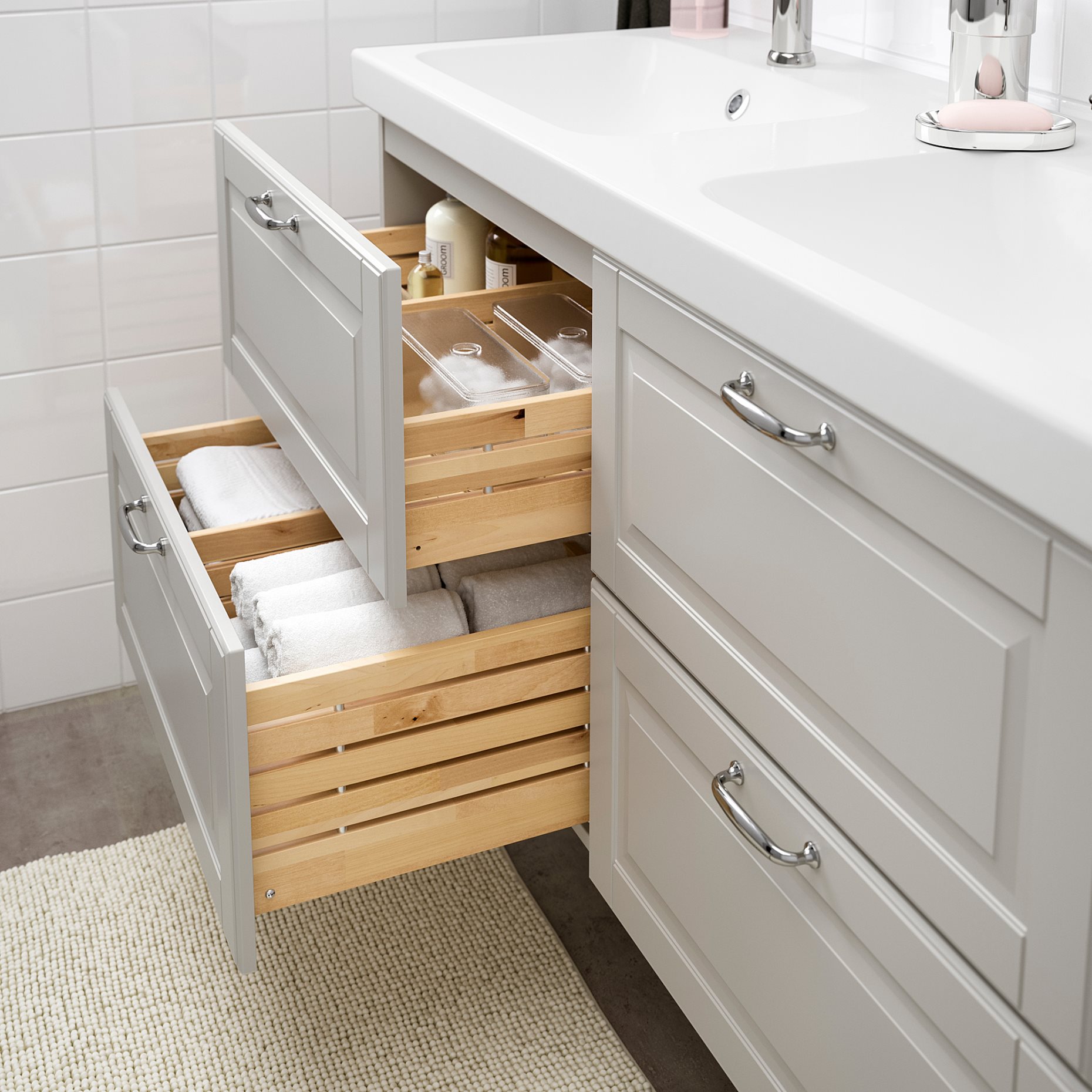 GODMORGON, βάση νιπτήρα με 4 συρτάρια, 120x47x58 cm, 203.876.75