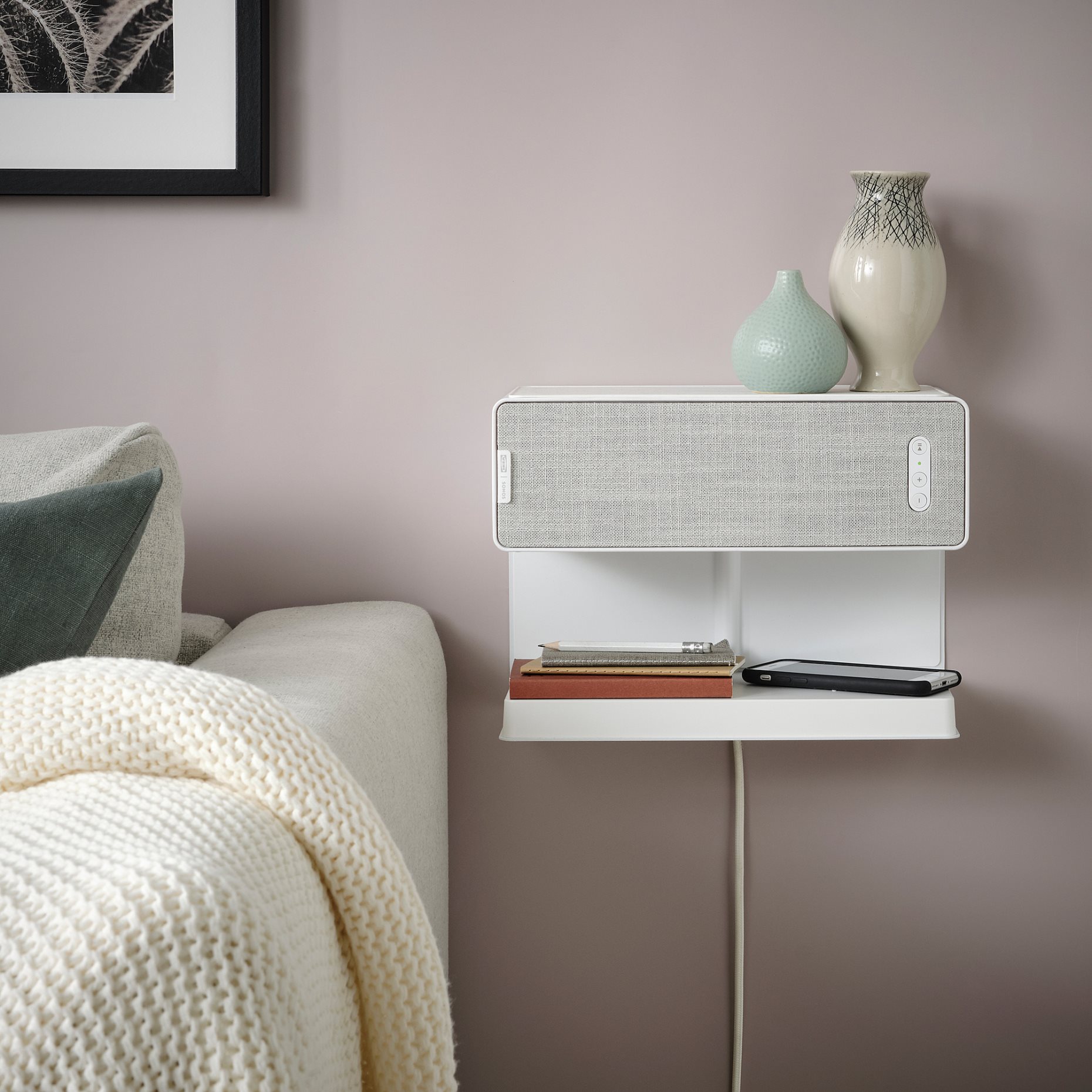 SYMFONISK, ράφι με ασύρματο φορτιστή, 205.210.56