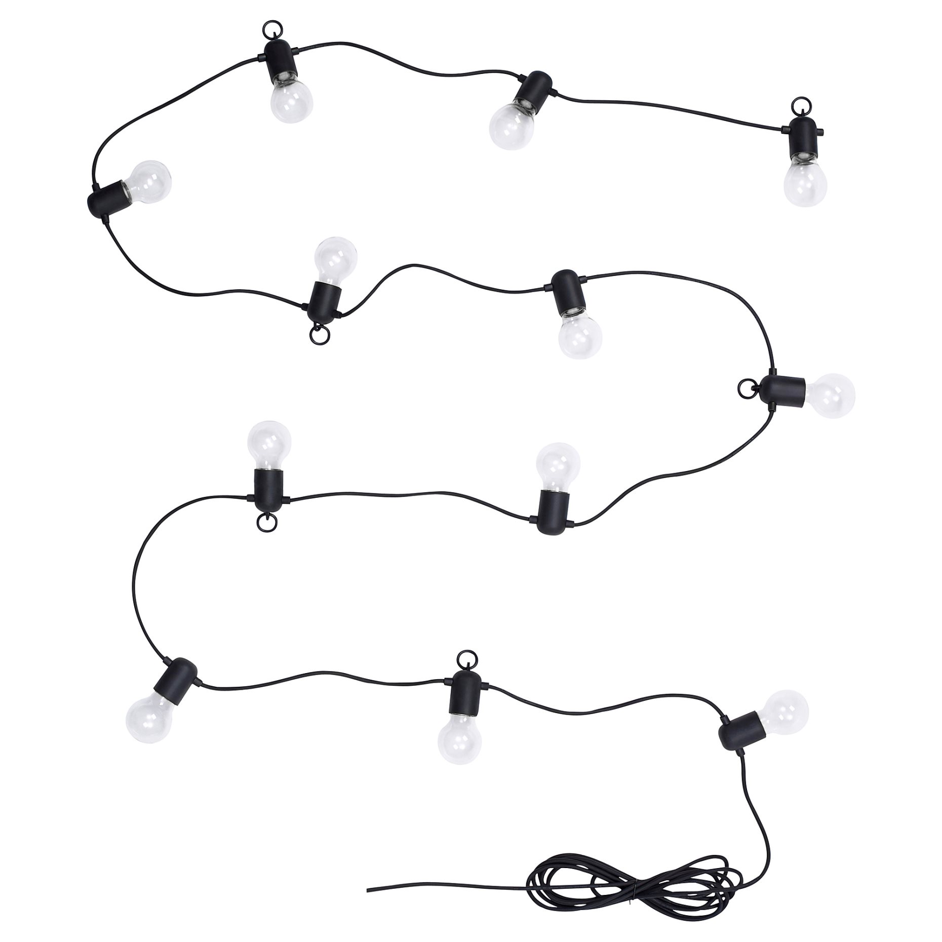 SVARTRÅ, lighting chain/12 lights with built-in LED light source/outdoor, 205.218.05