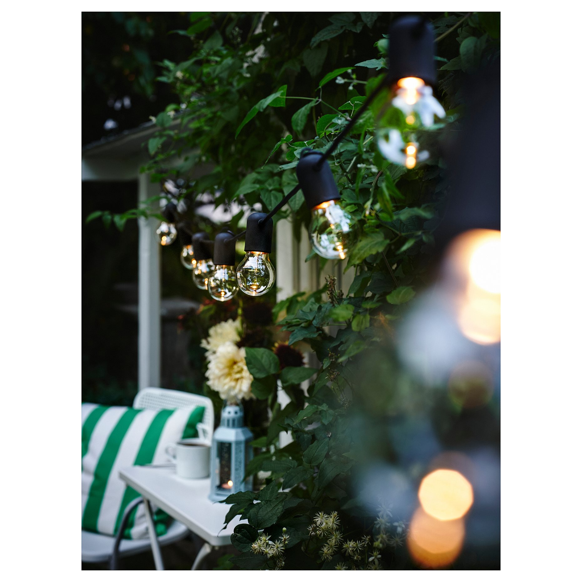 SVARTRÅ, lighting chain/12 lights with built-in LED light source/outdoor, 205.218.05