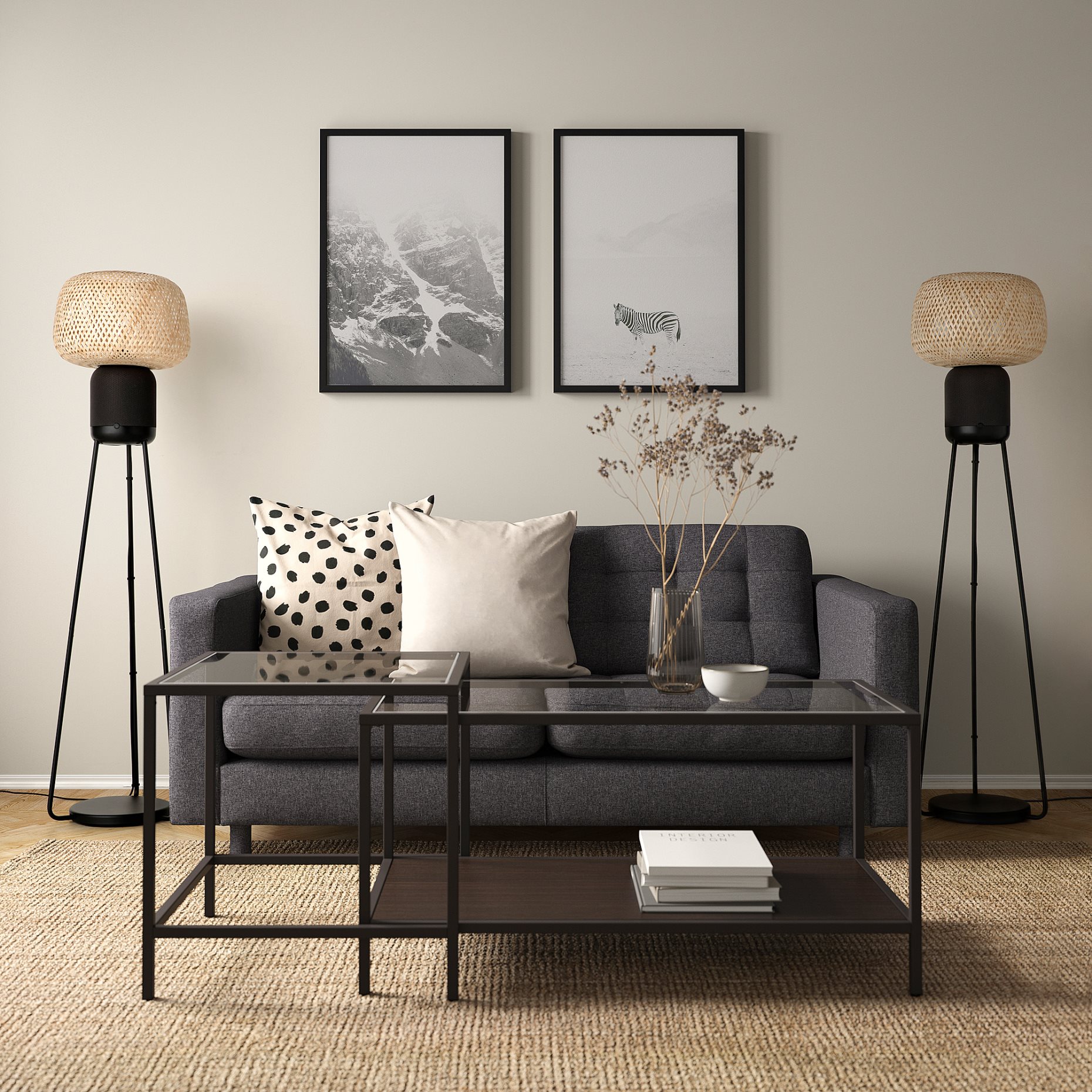 SYMFONISK, floor lamp with WiFi speaker/smart, 205.282.89