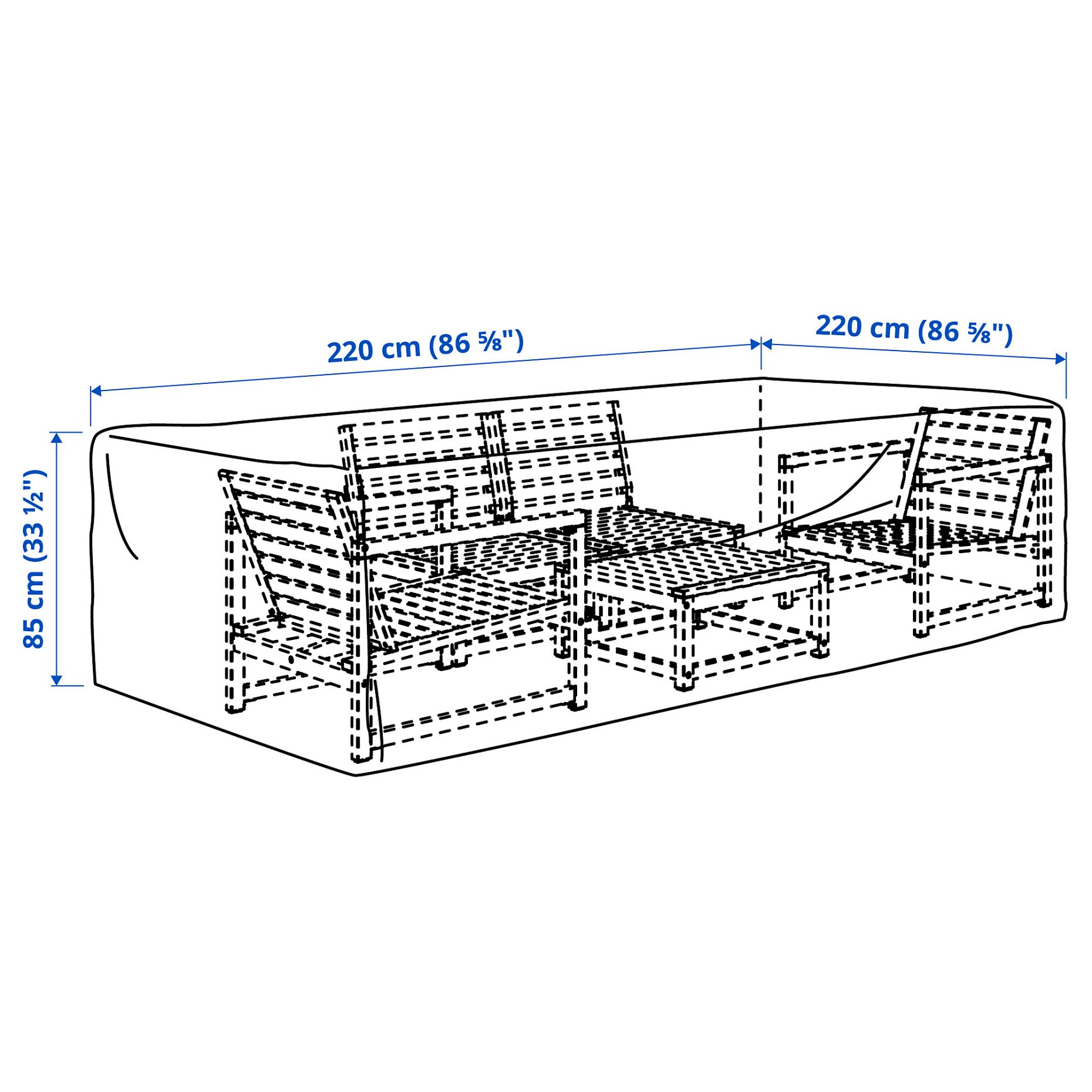 TOSTERÖ, κάλυμμα για έπιπλα εξωτερικού χώρου, 220x220 cm, 205.323.09