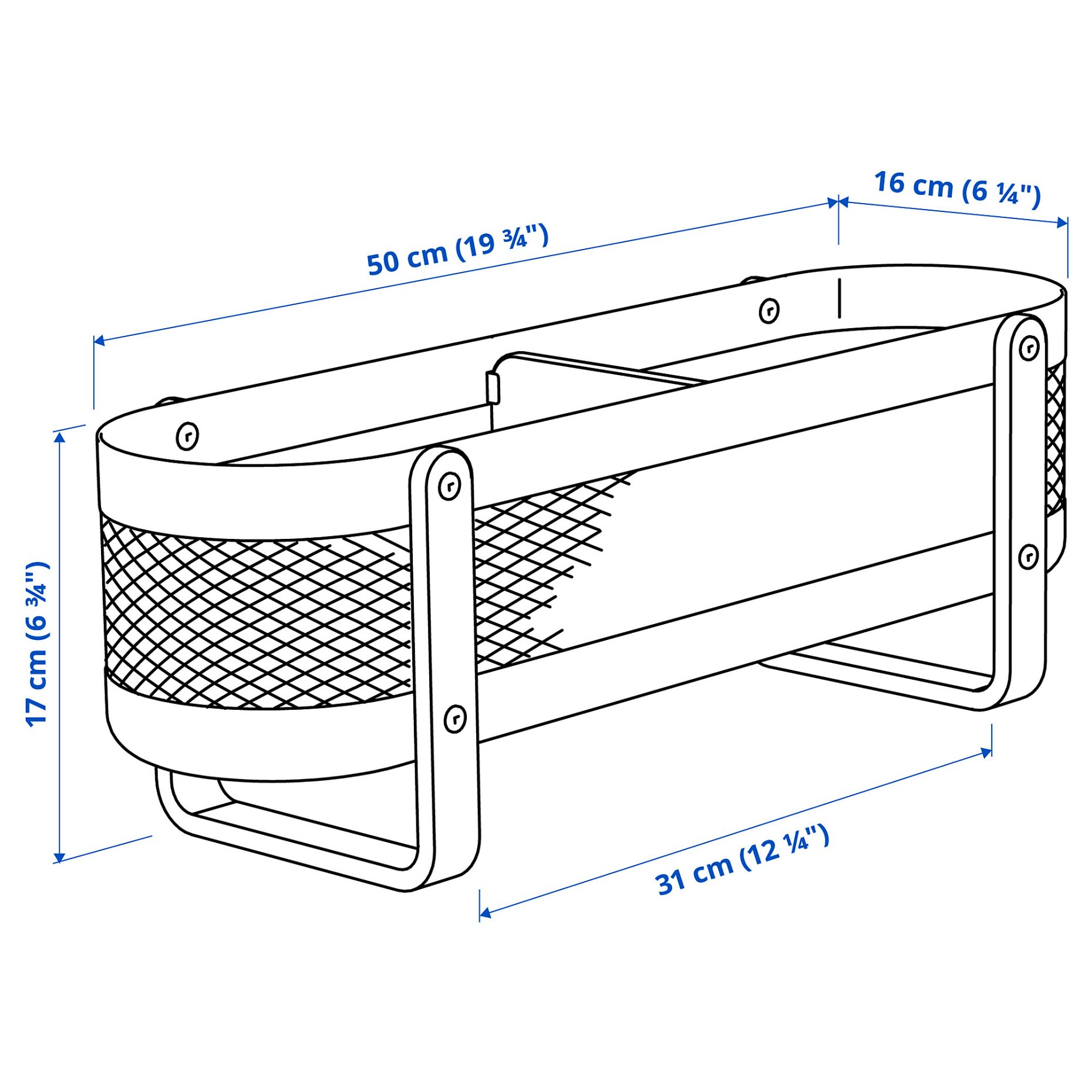 RISATORP, οργάνωση γραφείου, 50x16x17 cm, 205.404.94